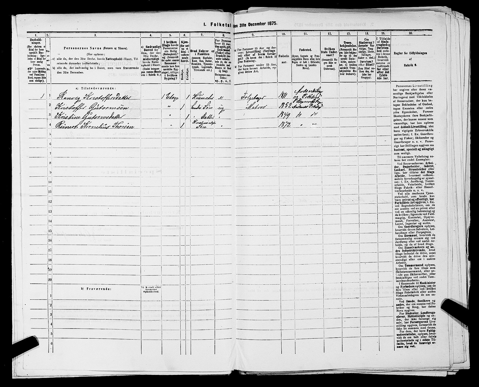 SAST, 1875 census for 1105B Avaldsnes/Kopervik, 1875, p. 45