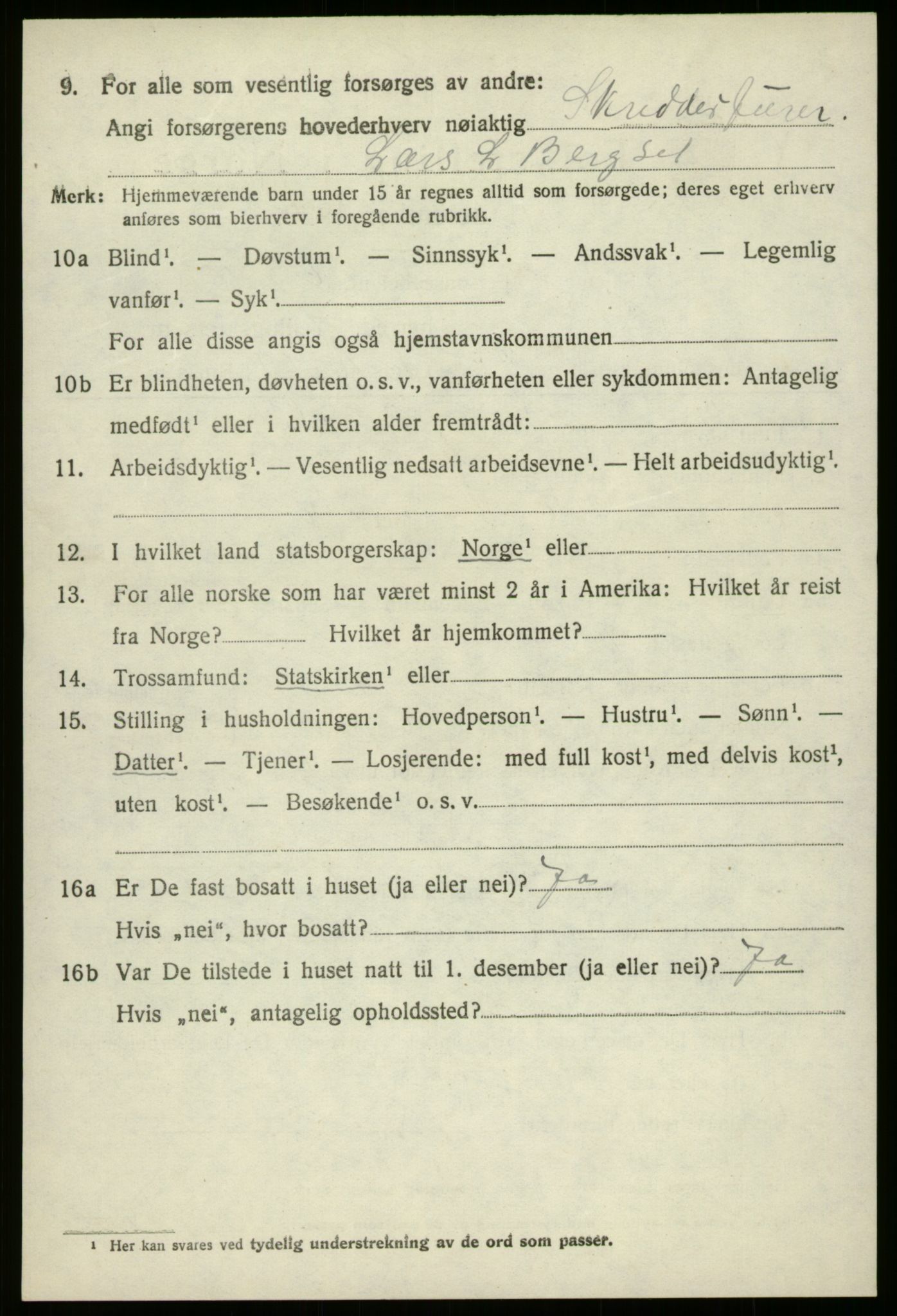 SAB, 1920 census for Innvik, 1920, p. 4876