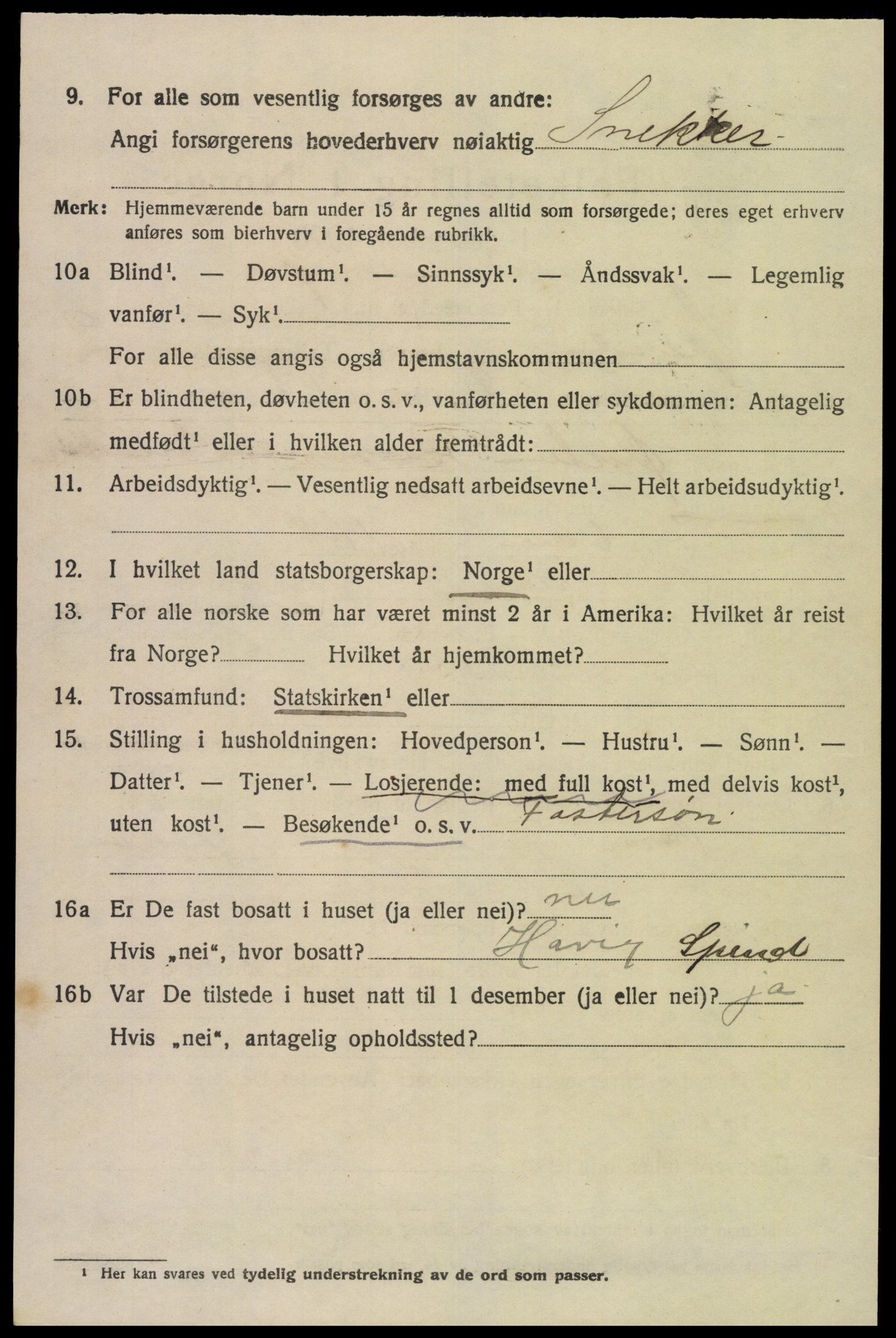 SAK, 1920 census for Spind, 1920, p. 1626
