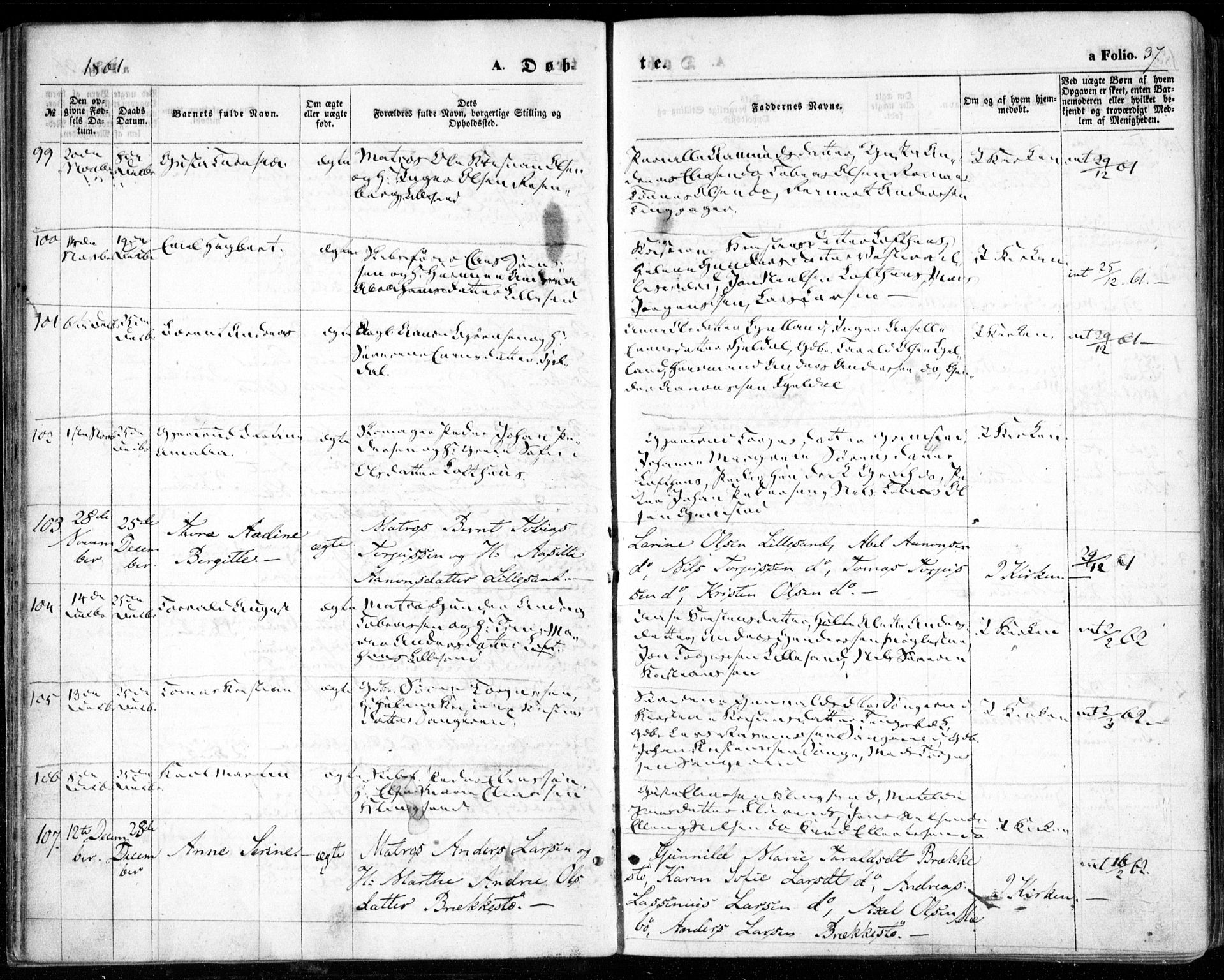 Vestre Moland sokneprestkontor, AV/SAK-1111-0046/F/Fa/Fab/L0007: Parish register (official) no. A 7, 1859-1872, p. 37