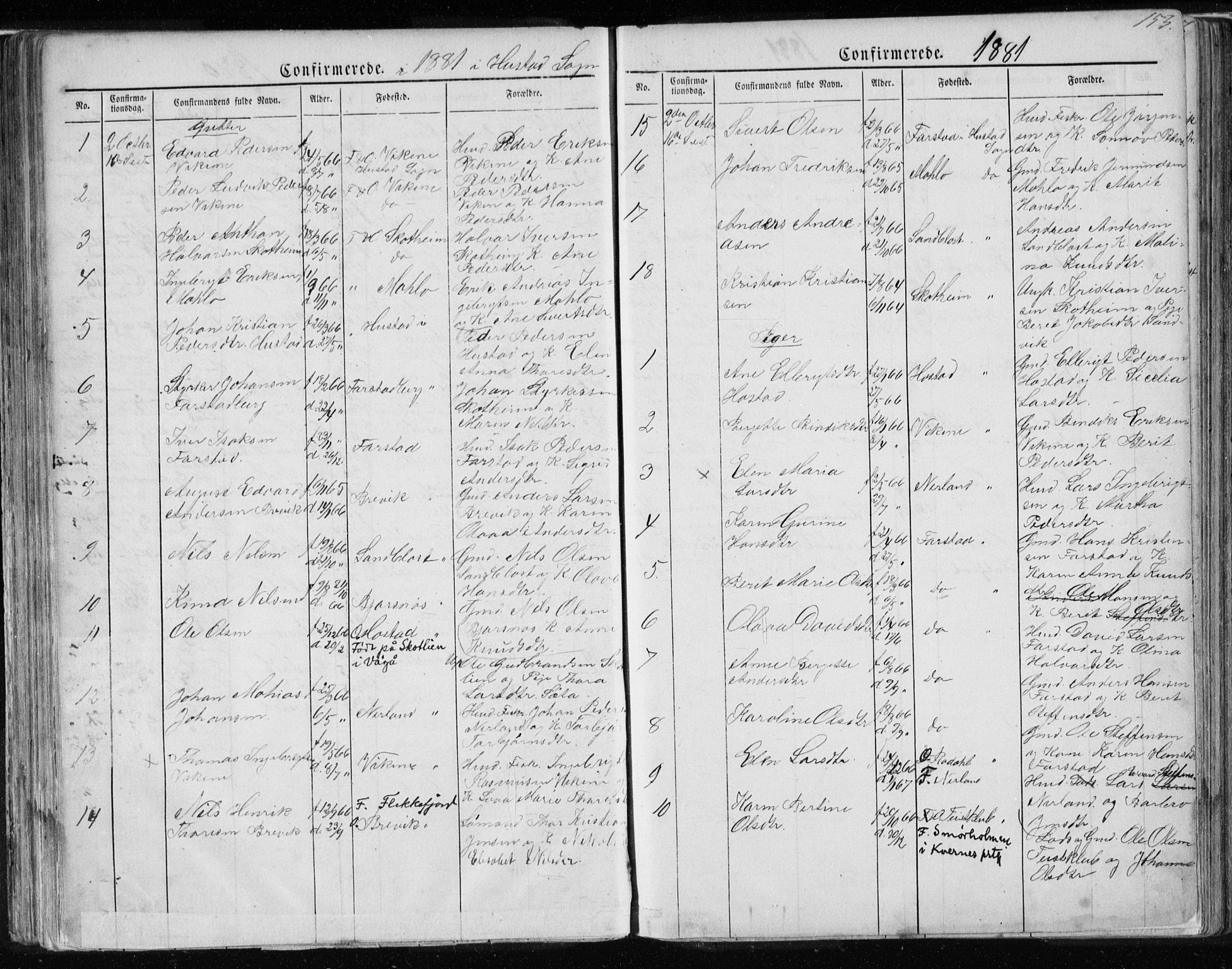 Ministerialprotokoller, klokkerbøker og fødselsregistre - Møre og Romsdal, AV/SAT-A-1454/567/L0782: Parish register (copy) no. 567C02, 1867-1886, p. 153