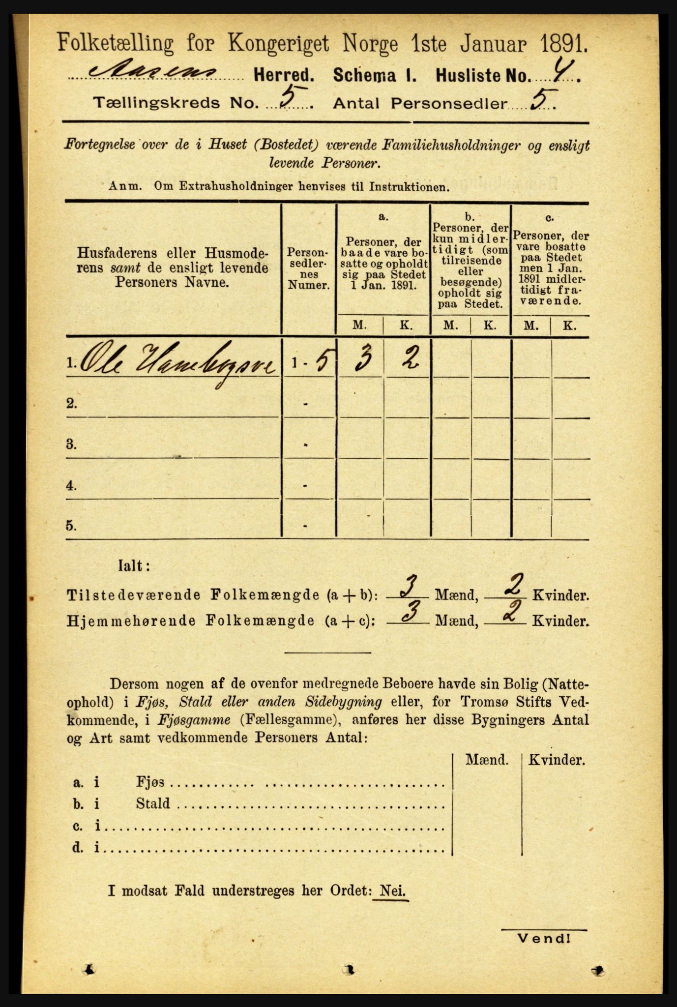 RA, 1891 census for 1716 Åsen, 1891, p. 1910