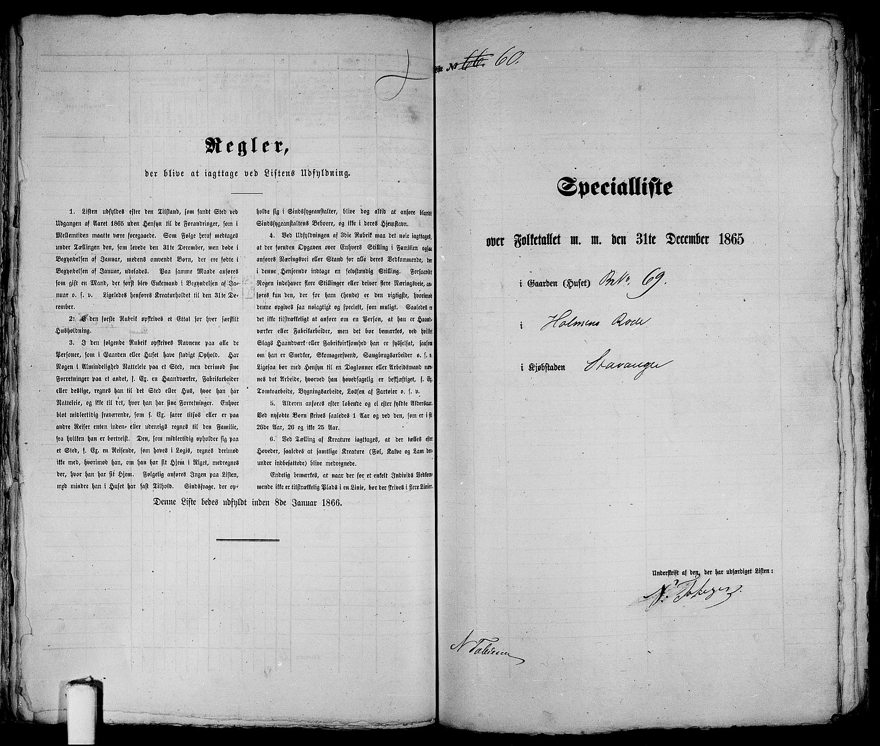 RA, 1865 census for Stavanger, 1865, p. 142