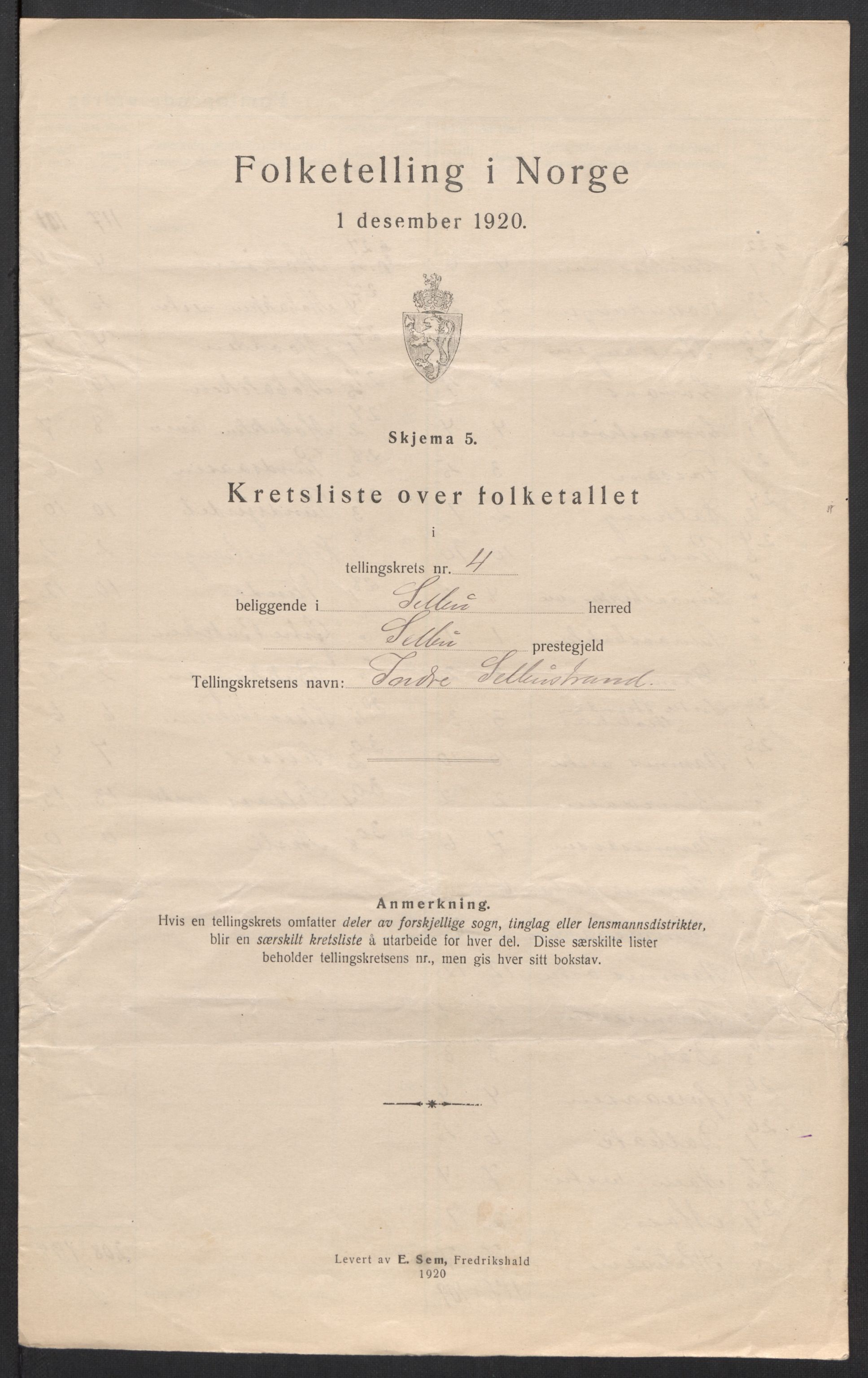 SAT, 1920 census for Selbu, 1920, p. 17