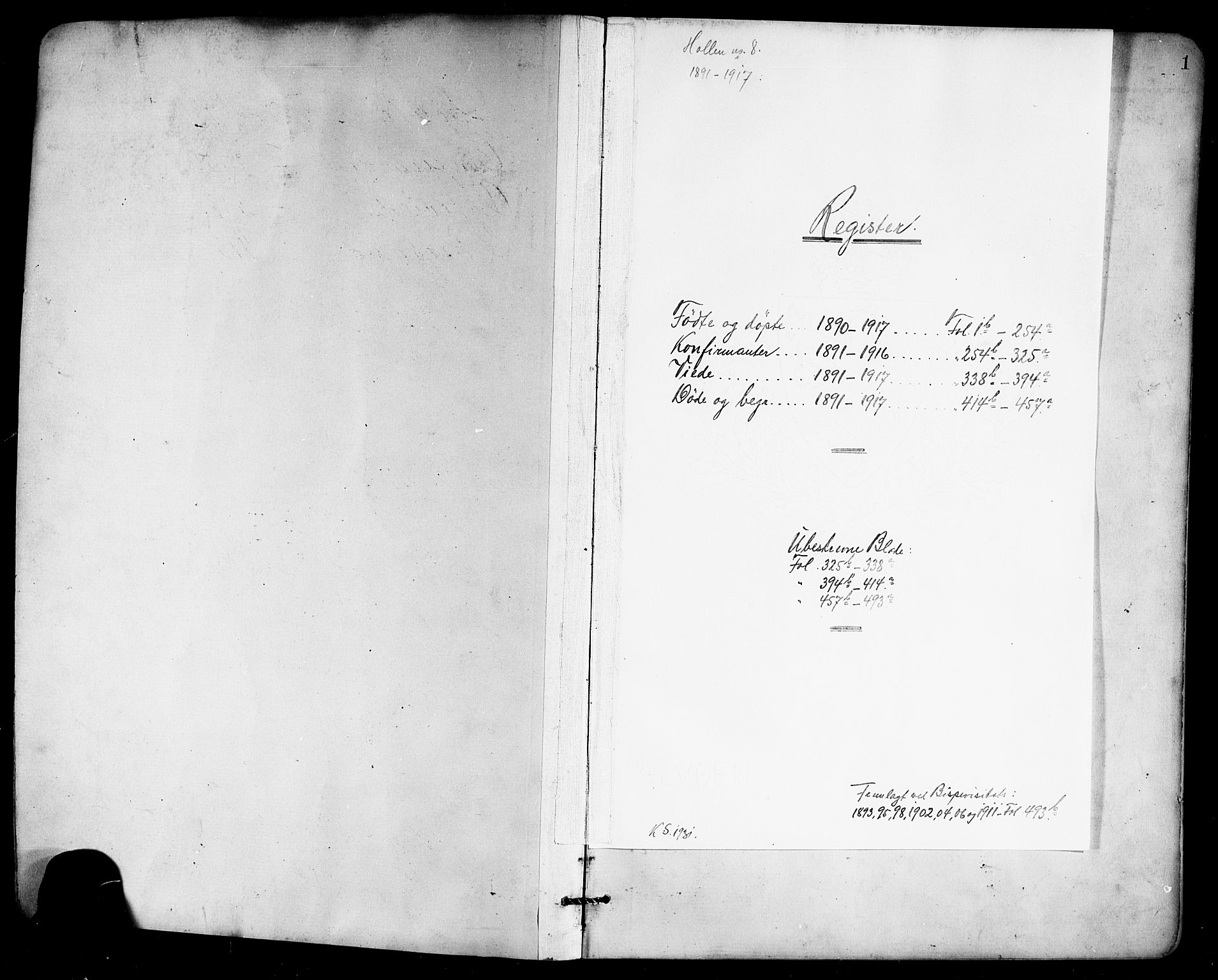 Holla kirkebøker, SAKO/A-272/G/Ga/L0005: Parish register (copy) no. I 5, 1891-1917, p. 1