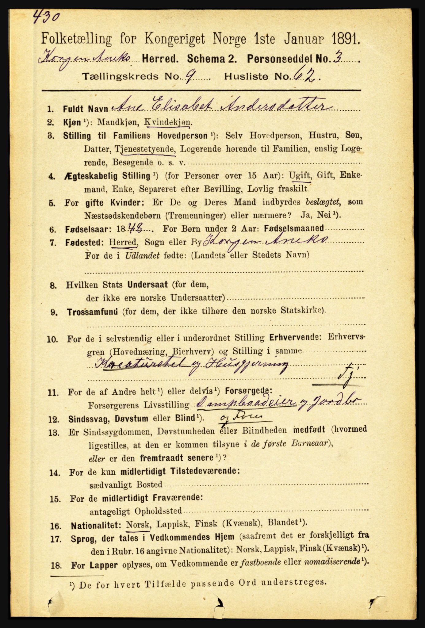 RA, 1891 census for 1832 Hemnes, 1891, p. 4731