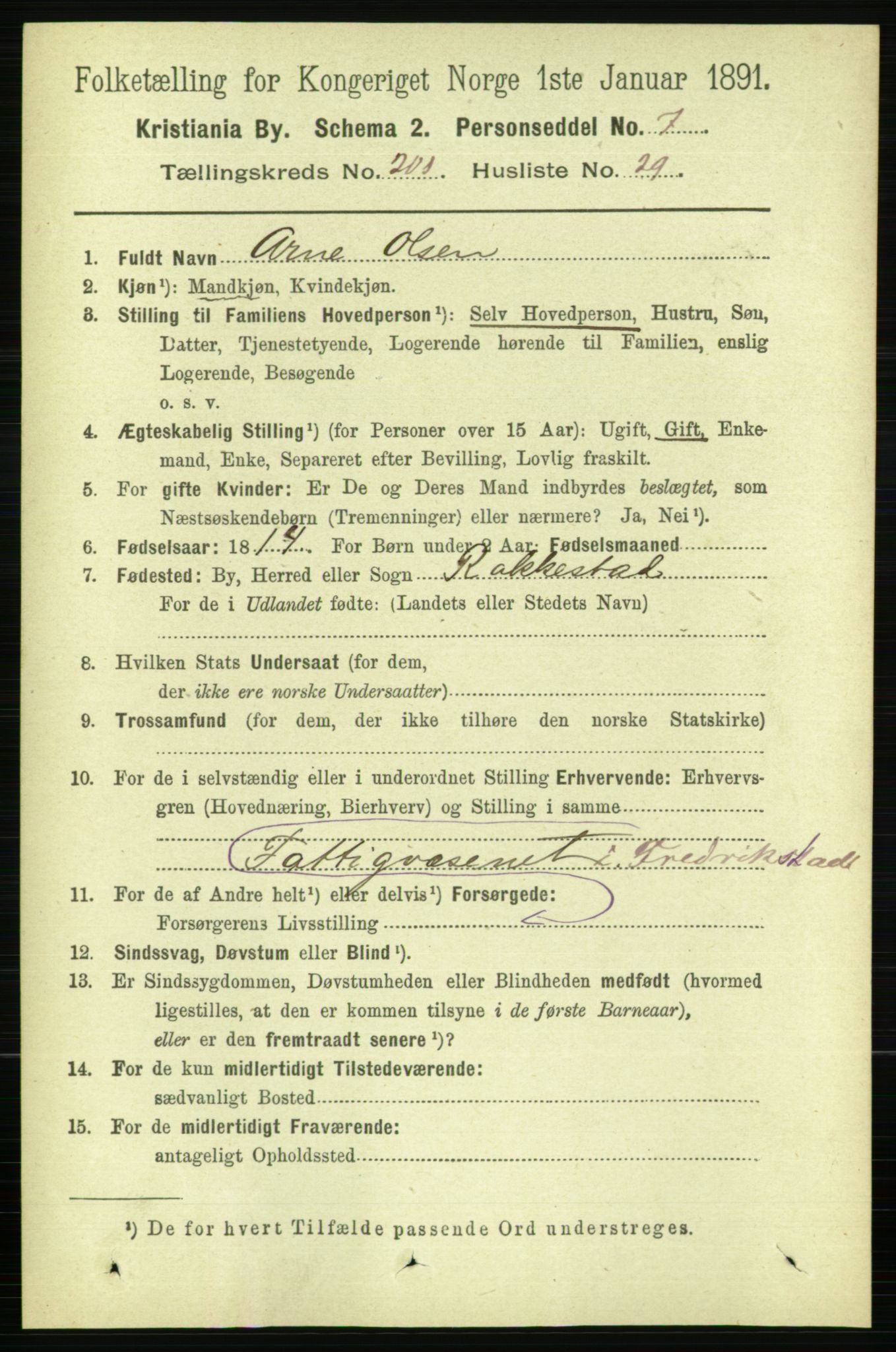 RA, 1891 census for 0301 Kristiania, 1891, p. 121423