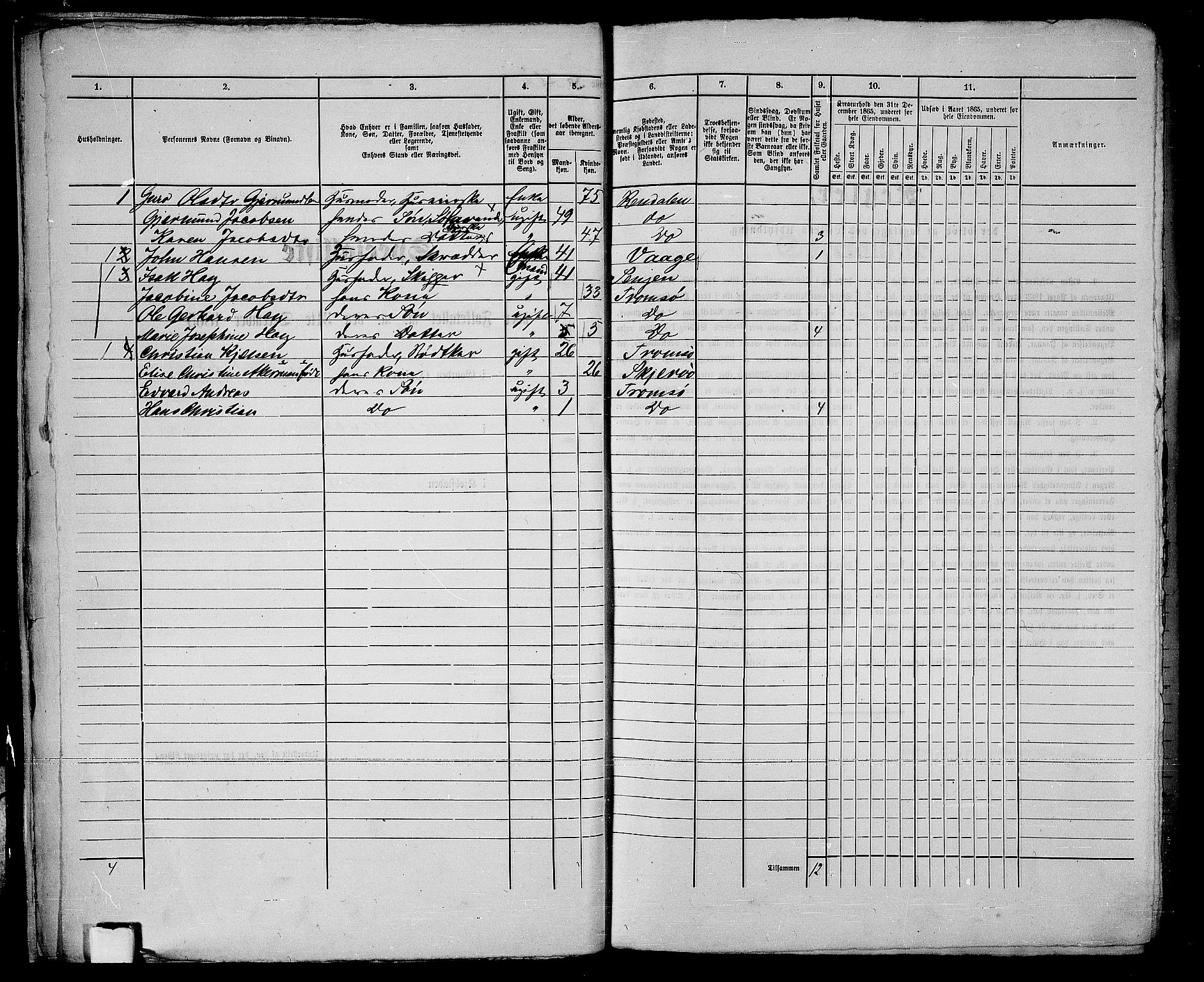 RA, 1865 census for Tromsø, 1865, p. 421