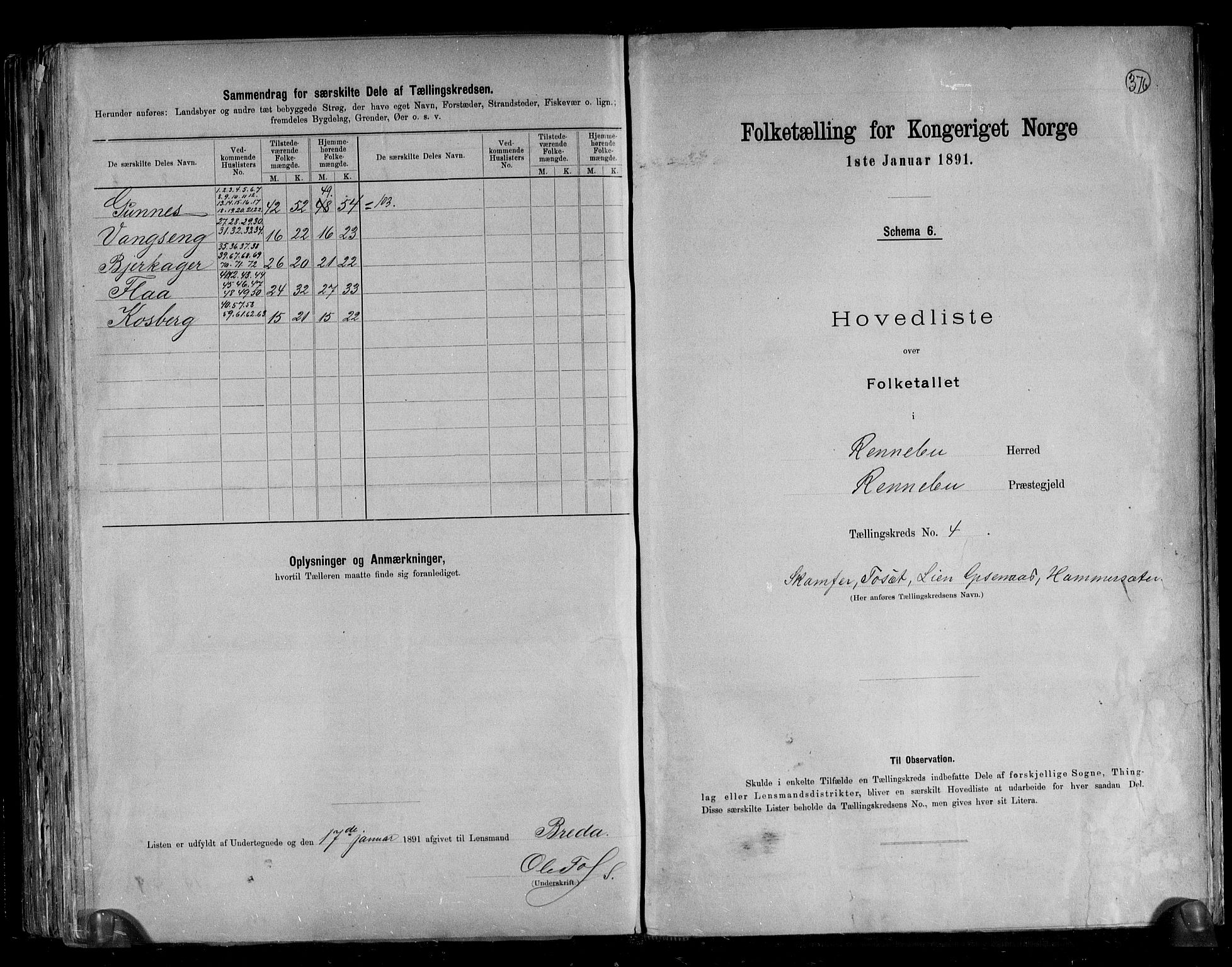 RA, 1891 census for 1635 Rennebu, 1891, p. 13