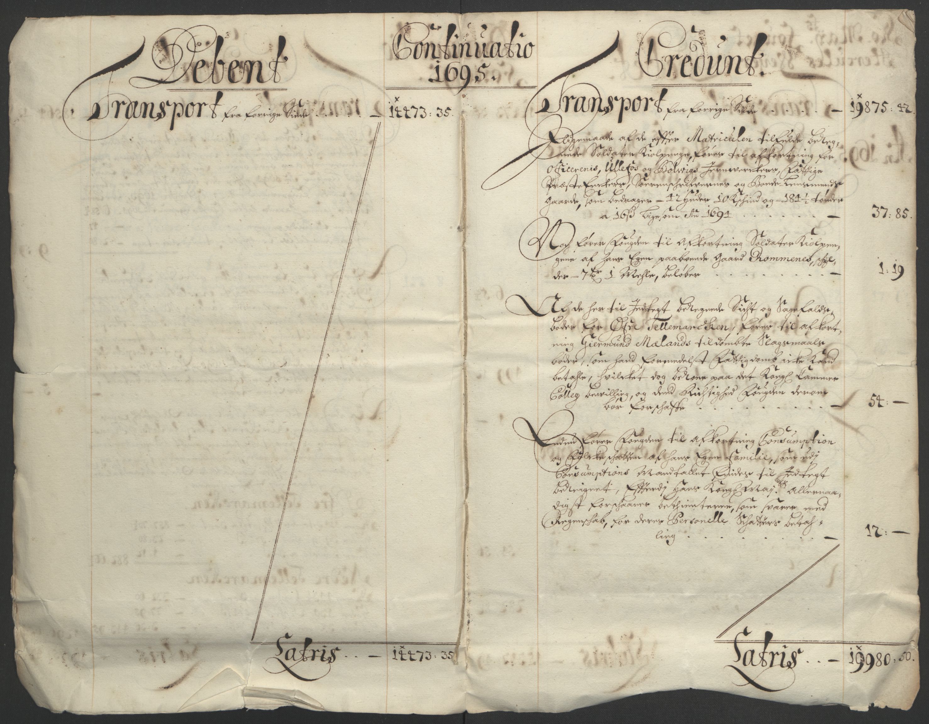 Rentekammeret inntil 1814, Reviderte regnskaper, Fogderegnskap, AV/RA-EA-4092/R36/L2093: Fogderegnskap Øvre og Nedre Telemark og Bamble, 1695, p. 31