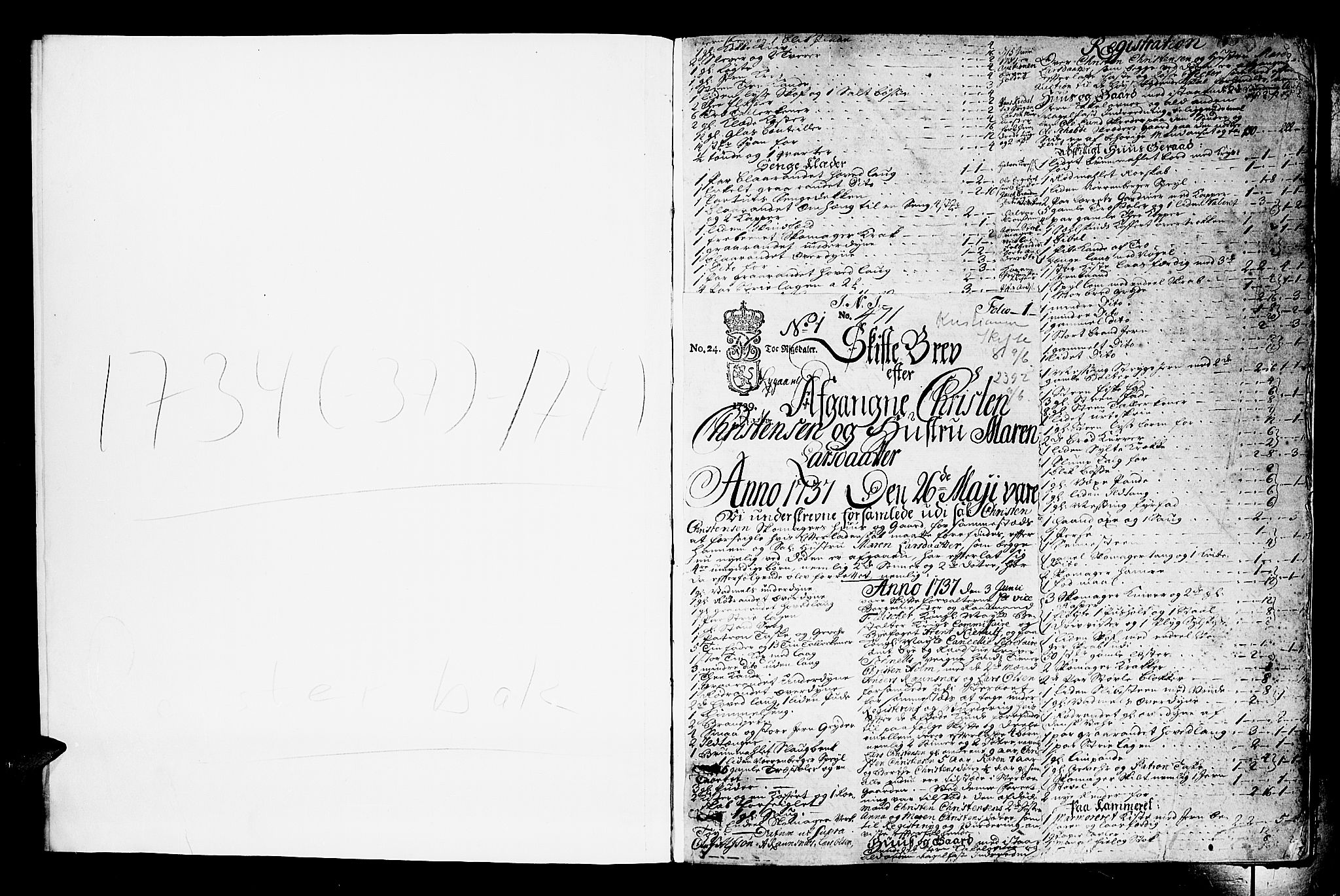Oslo skifterett, AV/SAO-A-10383/H/Ha/L0008b: Skifteprotokoll, 1737-1741, p. 0b-1a