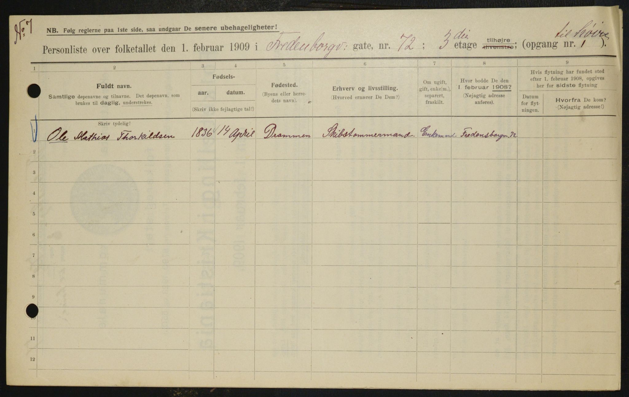 OBA, Municipal Census 1909 for Kristiania, 1909, p. 24028