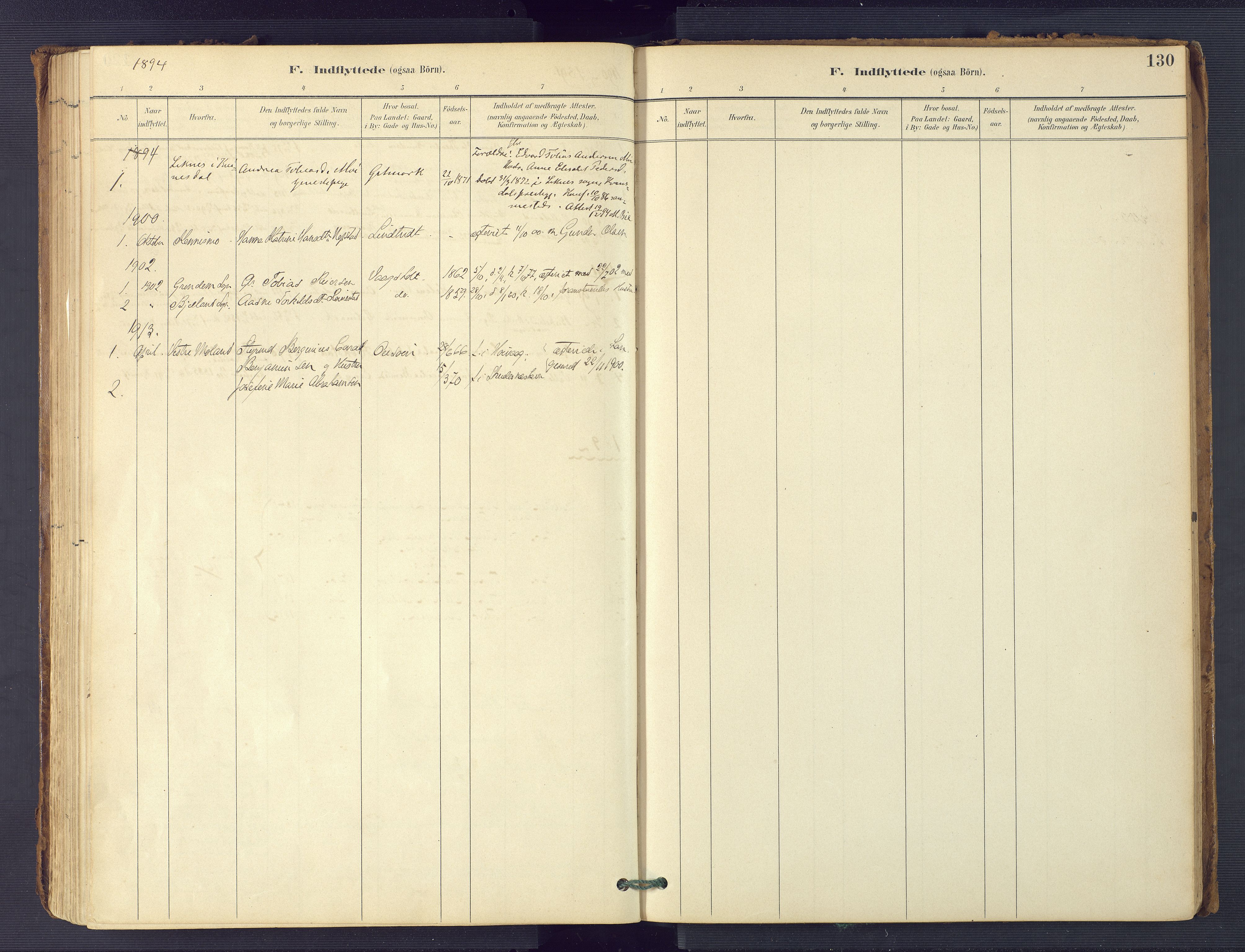 Hommedal sokneprestkontor, SAK/1111-0023/F/Fa/Faa/L0003: Parish register (official) no. A 3, 1885-1916, p. 130