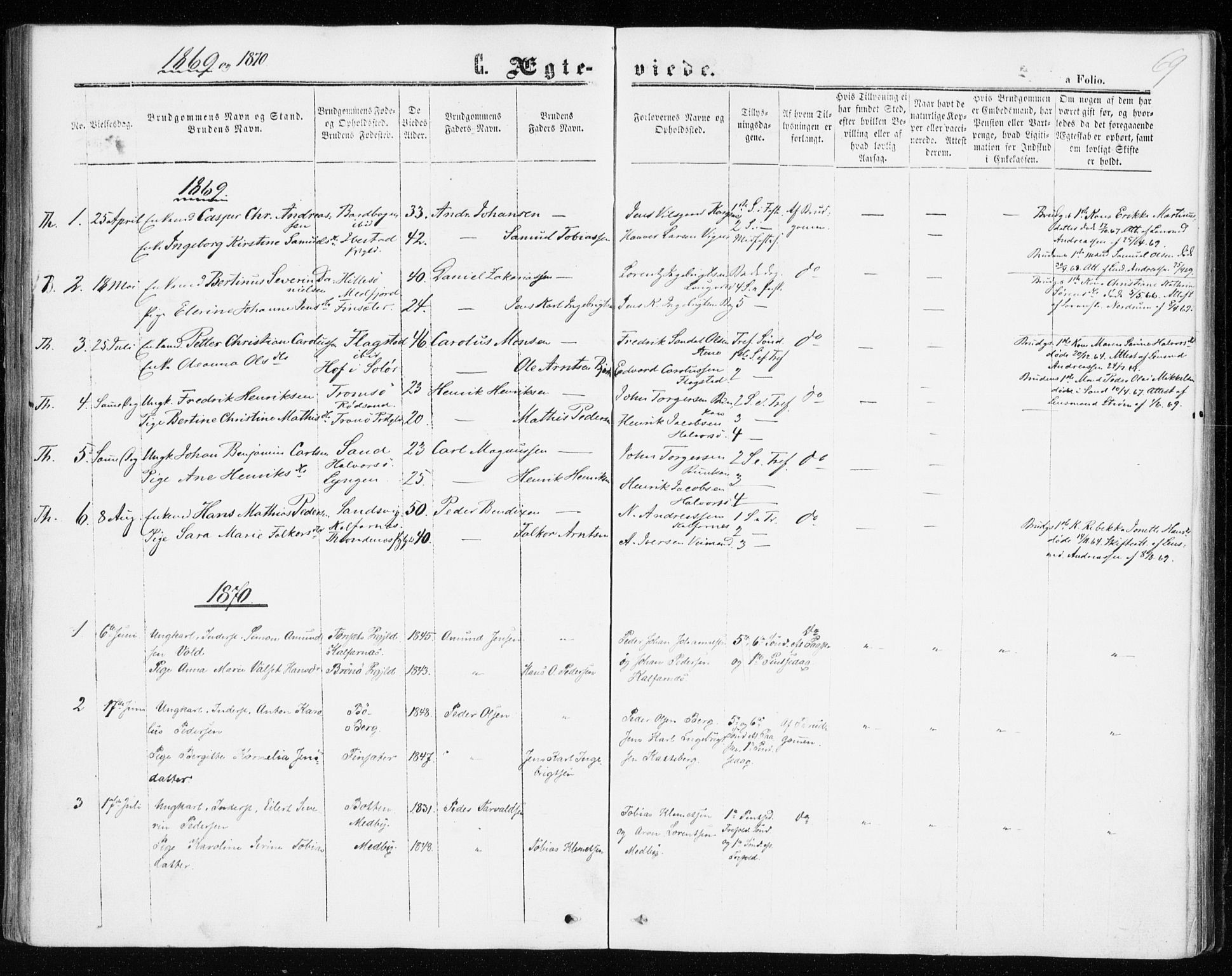 Berg sokneprestkontor, SATØ/S-1318/G/Ga/Gaa/L0002kirke: Parish register (official) no. 2, 1860-1872, p. 69