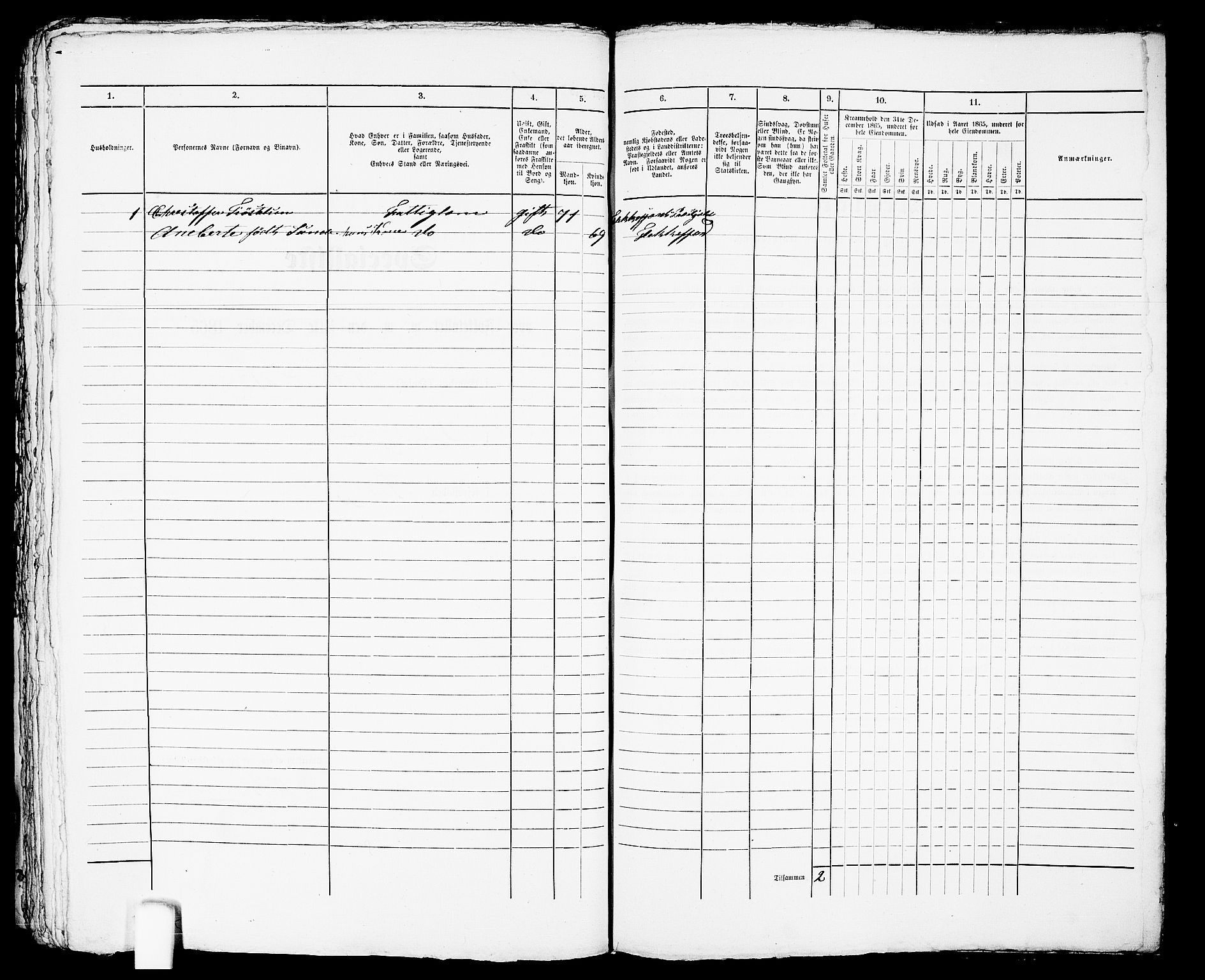 RA, 1865 census for Flekkefjord/Flekkefjord, 1865, p. 485