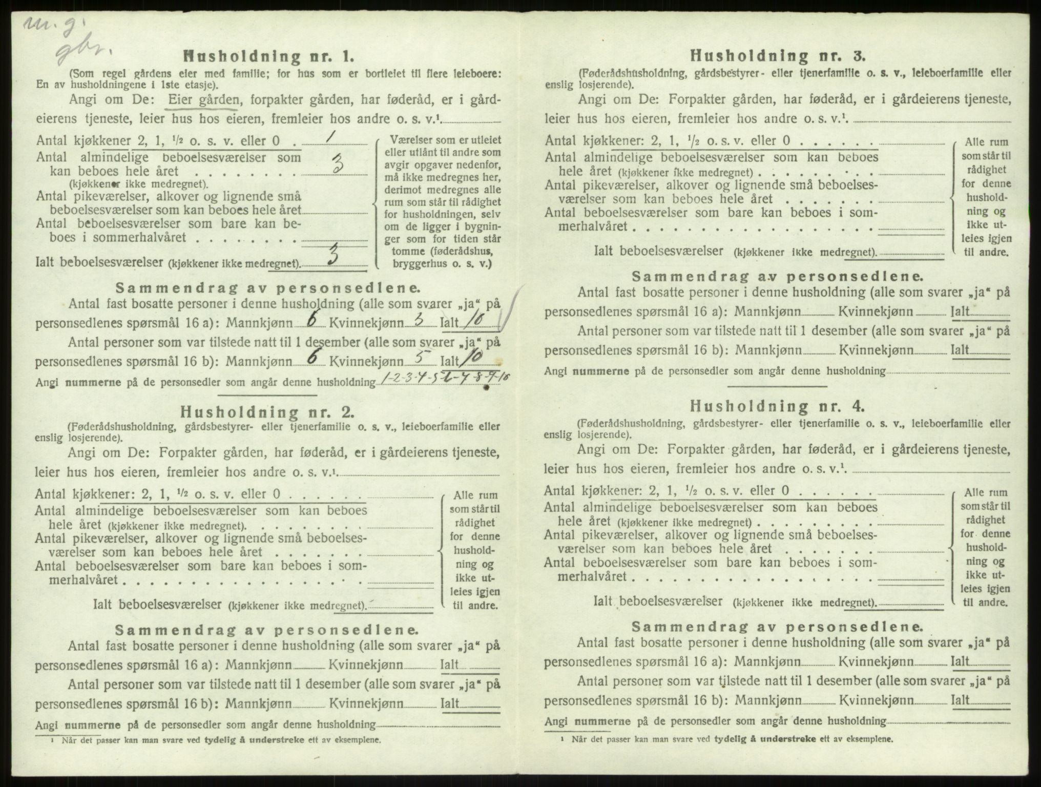 SAB, 1920 census for Åsane, 1920, p. 311