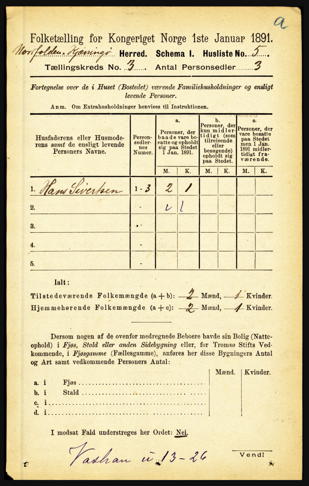 RA, 1891 census for 1846 Nordfold-Kjerringøy, 1891, p. 692