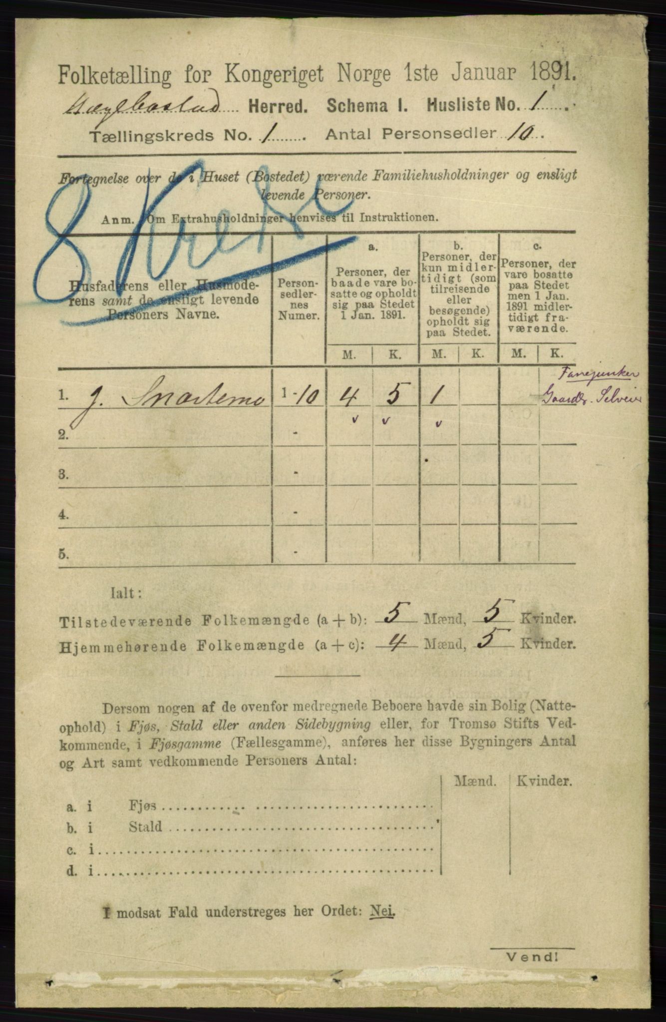 RA, 1891 census for 1034 Hægebostad, 1891, p. 23