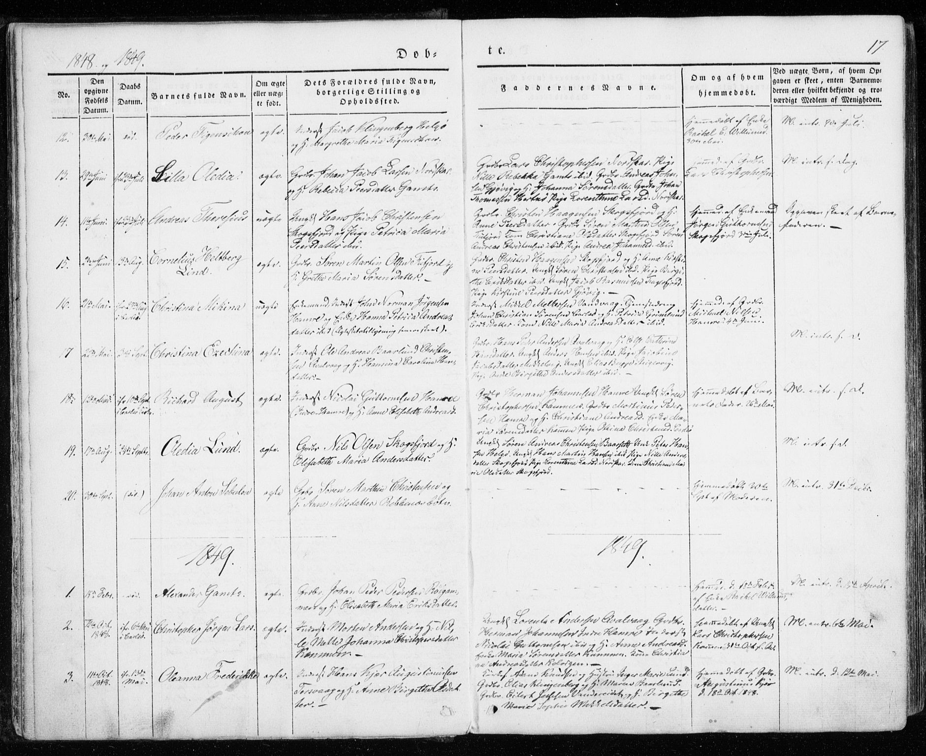 Karlsøy sokneprestembete, SATØ/S-1299/H/Ha/Haa/L0009kirke: Parish register (official) no. 9, 1838-1867, p. 17