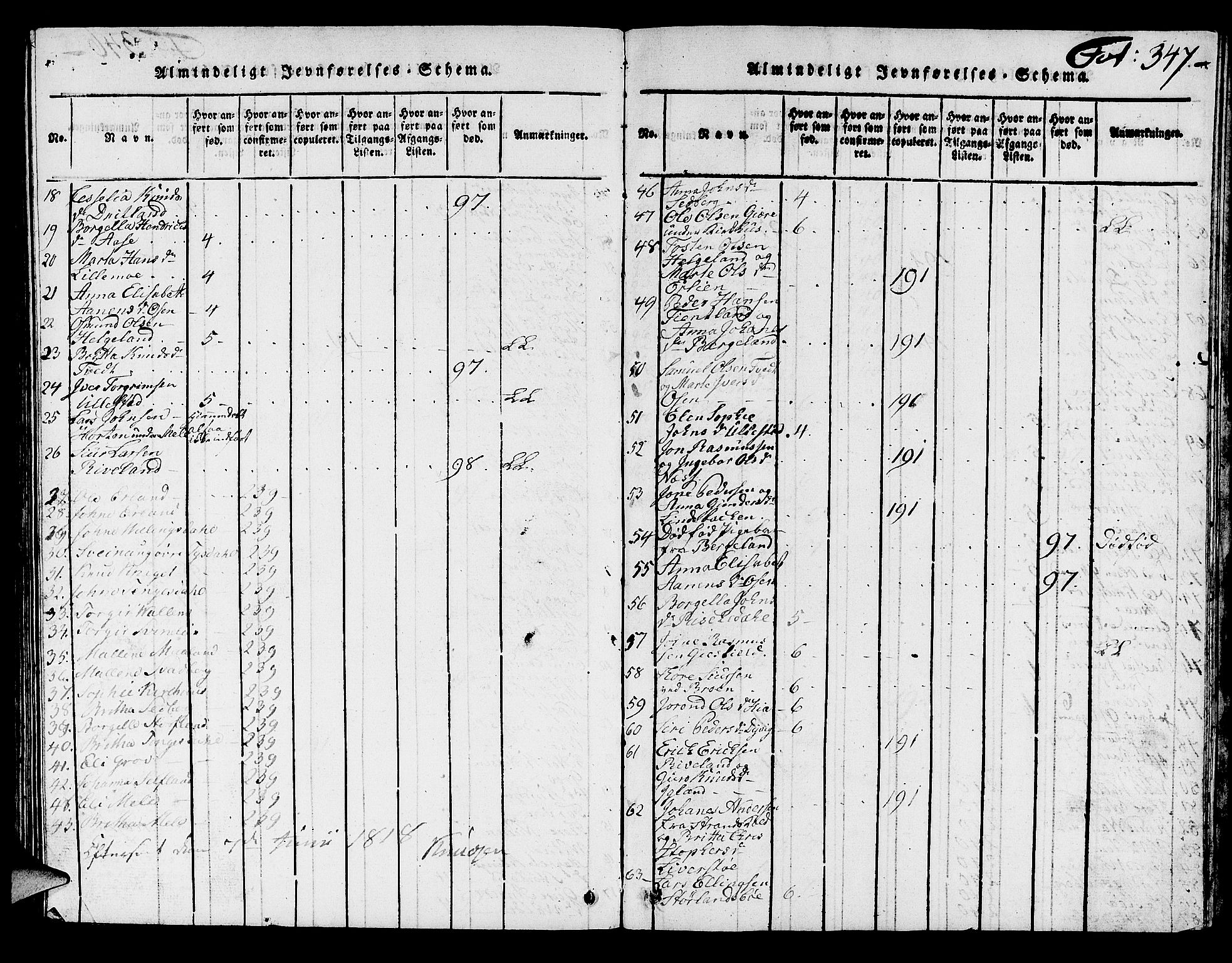 Hjelmeland sokneprestkontor, SAST/A-101843/01/V/L0002: Parish register (copy) no. B 2, 1816-1841, p. 347