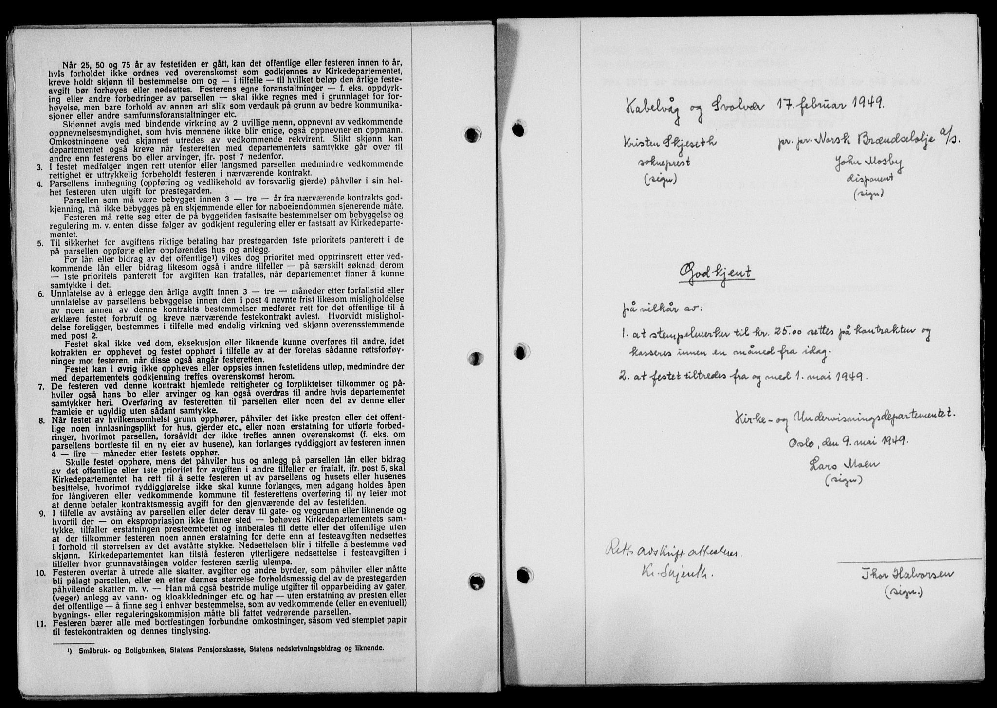 Lofoten sorenskriveri, SAT/A-0017/1/2/2C/L0020a: Mortgage book no. 20a, 1948-1949, Diary no: : 1087/1949