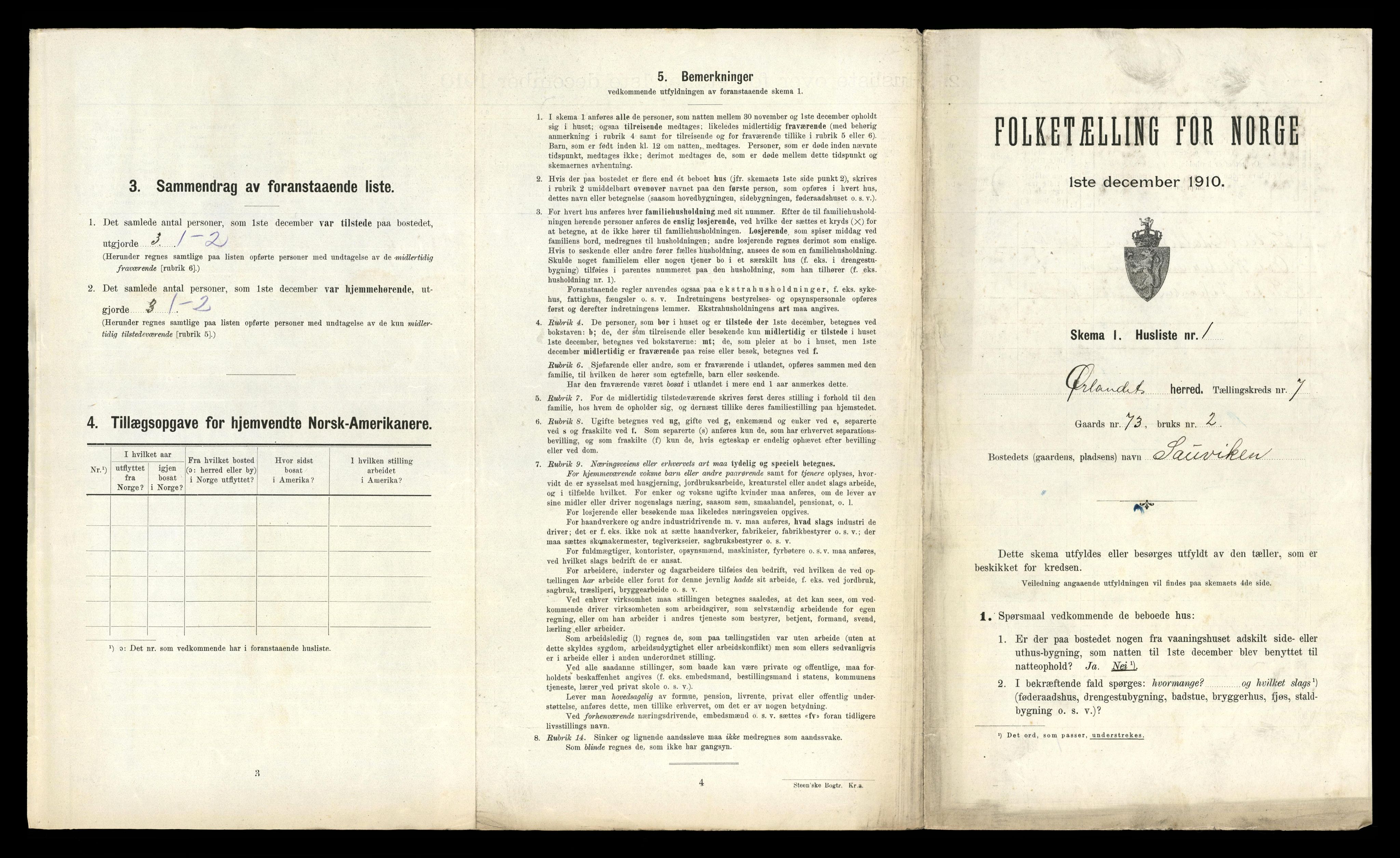 RA, 1910 census for Ørland, 1910, p. 679