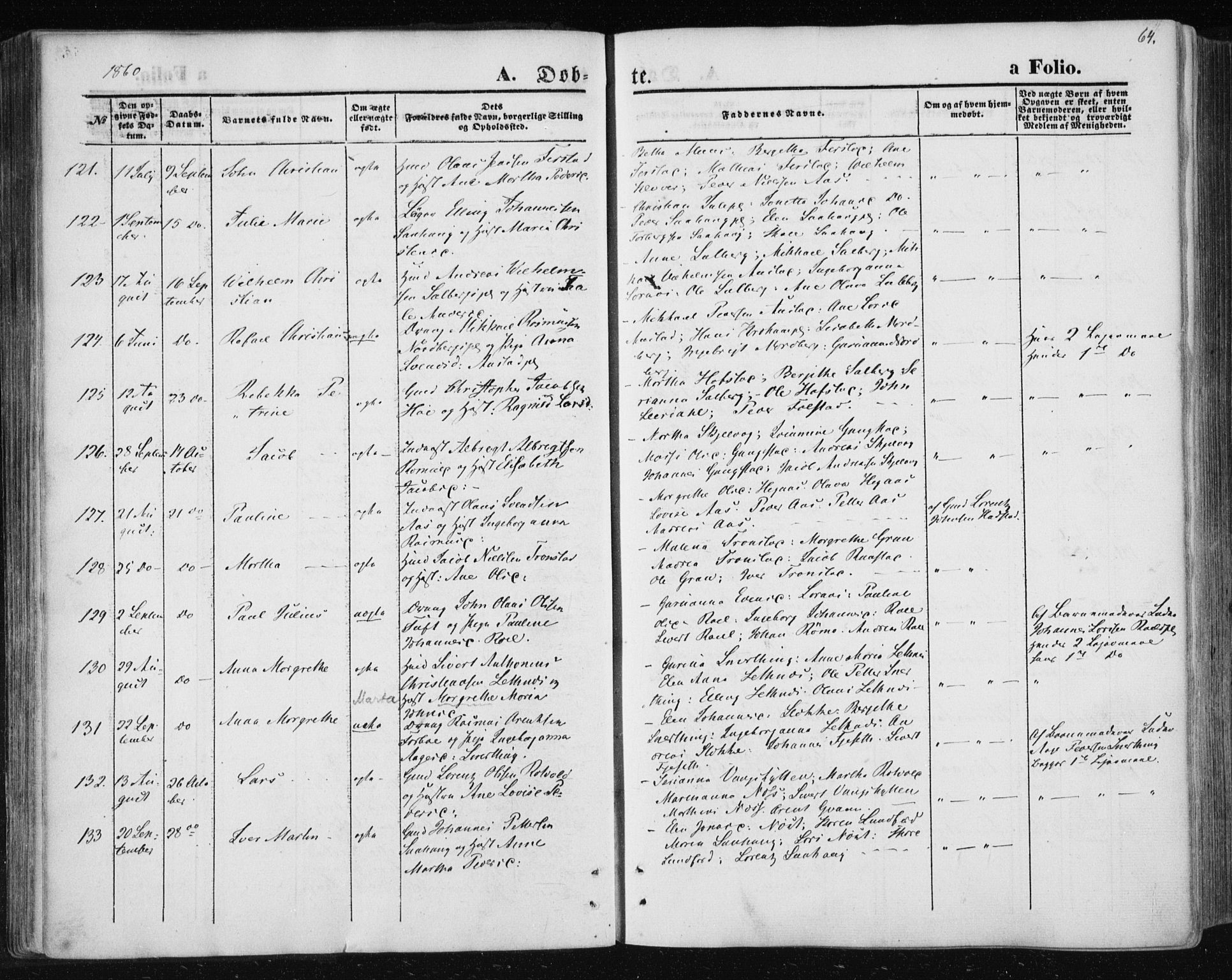 Ministerialprotokoller, klokkerbøker og fødselsregistre - Nord-Trøndelag, AV/SAT-A-1458/730/L0283: Parish register (official) no. 730A08, 1855-1865, p. 64