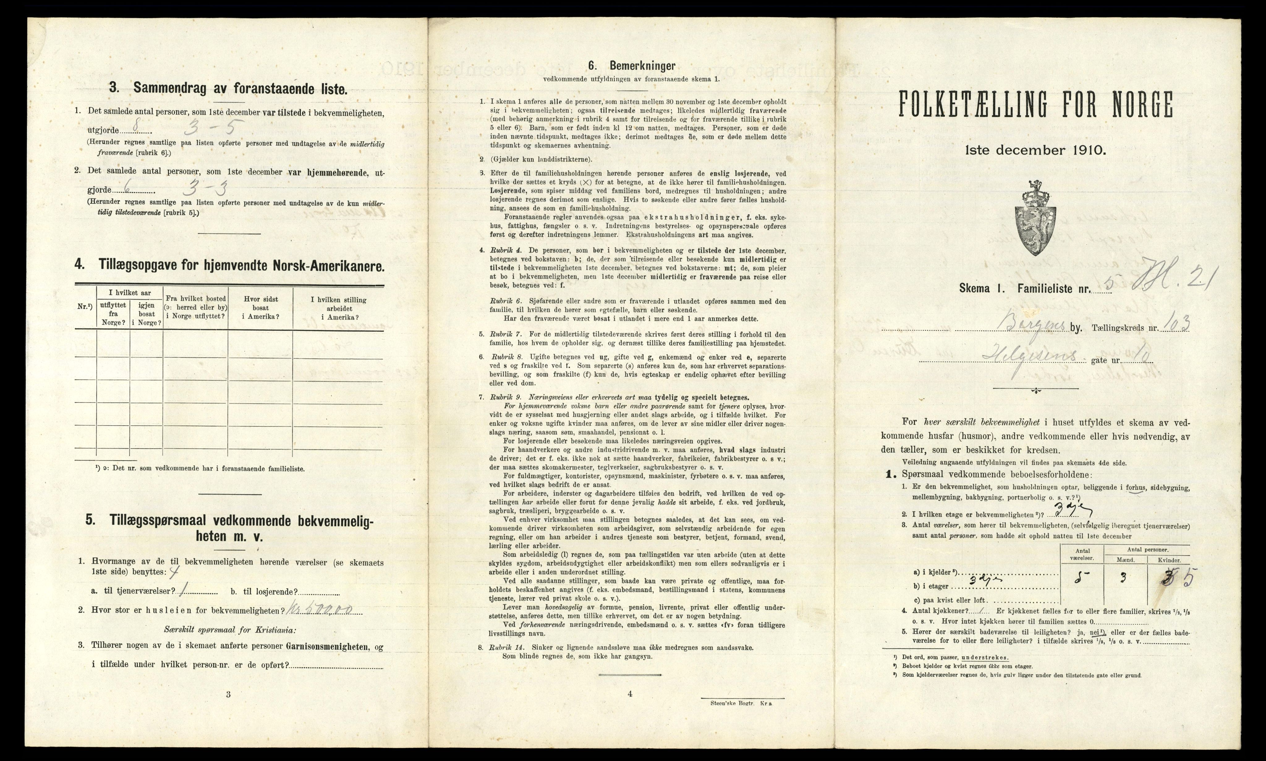 RA, 1910 census for Bergen, 1910, p. 36085