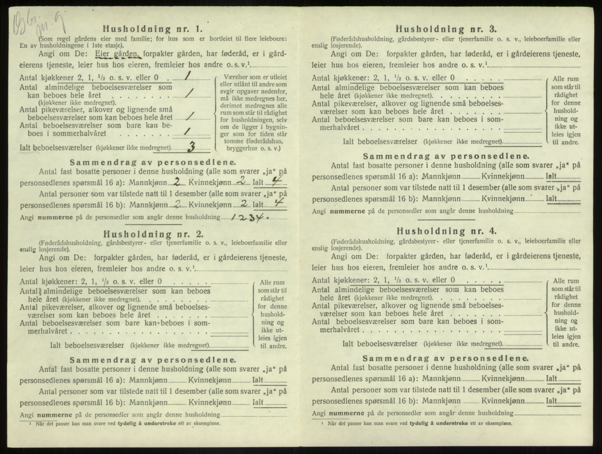 SAB, 1920 census for Førde, 1920, p. 222