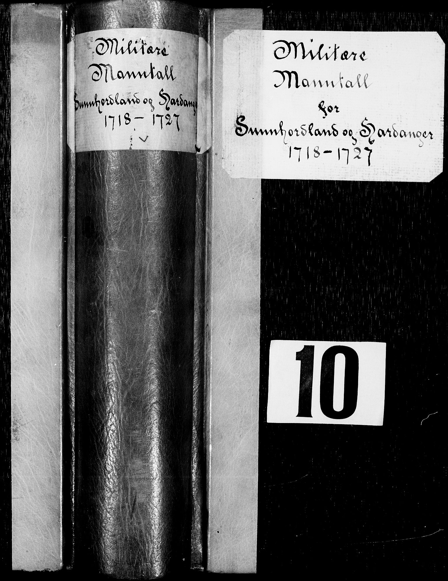Stiftamtmannen i Bergen, AV/SAB-A-100006/F/Fc/L0010: Lnr. 1893 - Militære manntall og ruller, 1718-1727