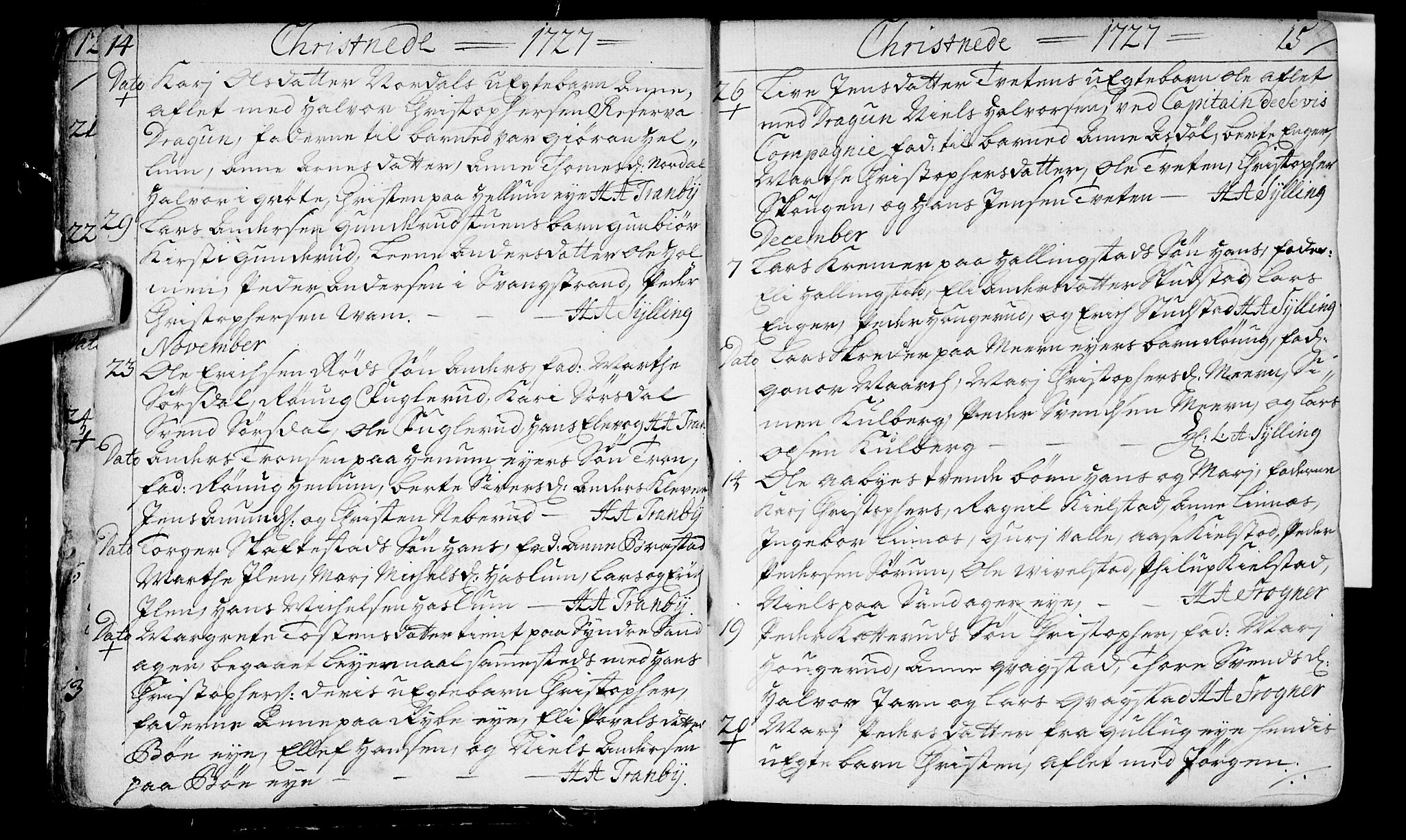 Lier kirkebøker, SAKO/A-230/F/Fa/L0003: Parish register (official) no. I 3, 1727-1748, p. 14-15