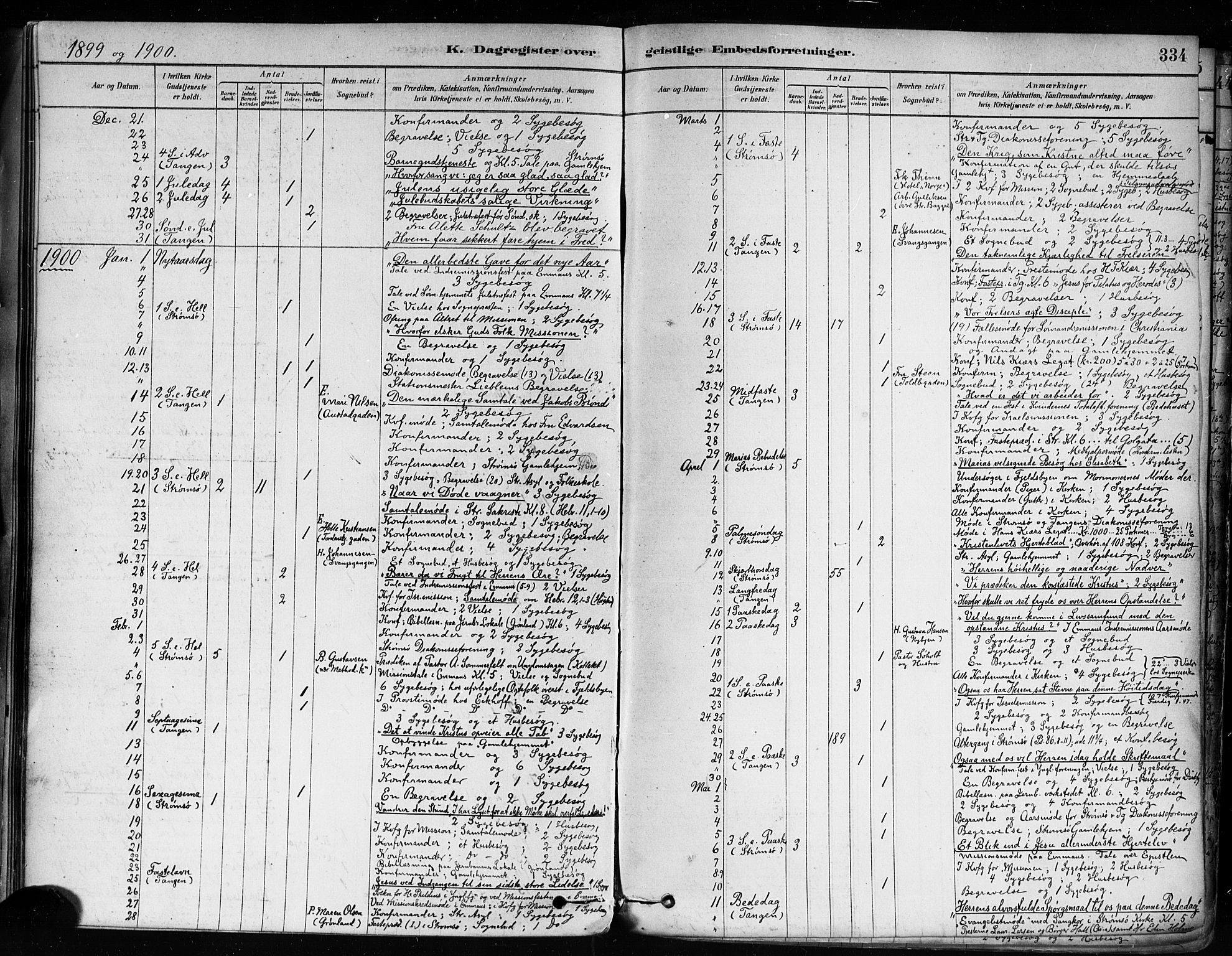 Strømsø kirkebøker, AV/SAKO-A-246/F/Fa/L0022: Parish register (official) no. I 22, 1879-1899, p. 334