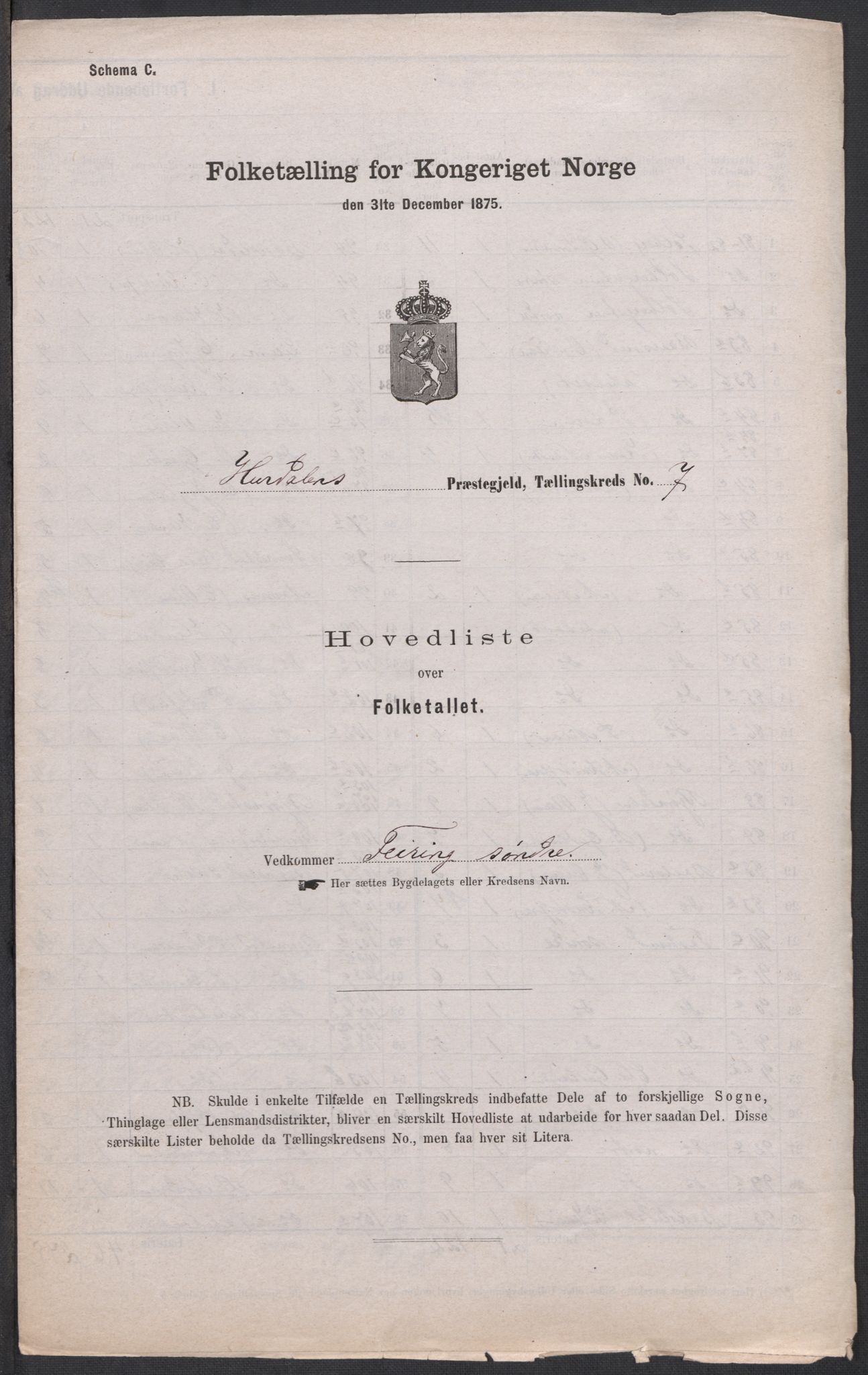 RA, 1875 census for 0239P Hurdal, 1875, p. 25
