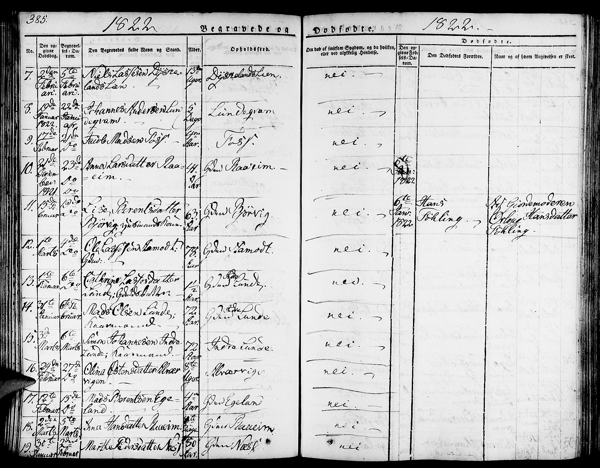 Gaular sokneprestembete, AV/SAB-A-80001/H/Haa: Parish register (official) no. A 3, 1821-1840, p. 385