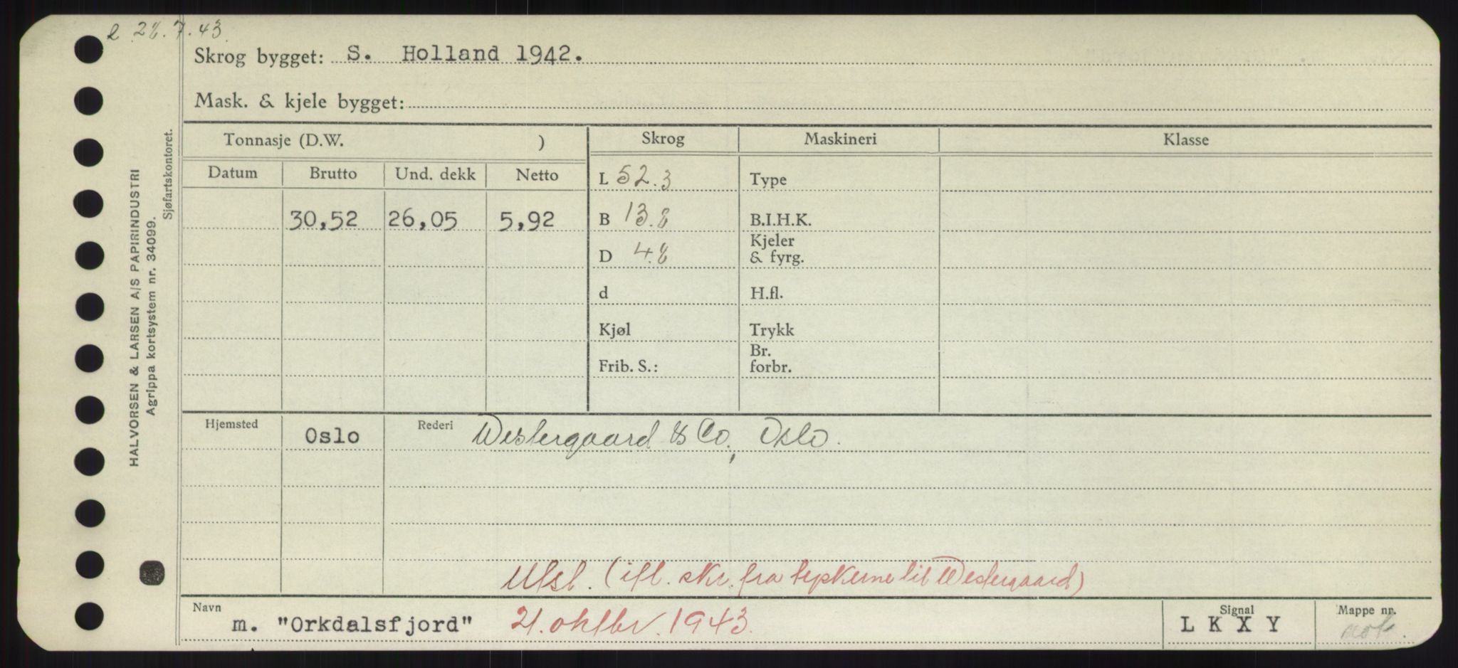 Sjøfartsdirektoratet med forløpere, Skipsmålingen, RA/S-1627/H/Hd/L0028: Fartøy, O, p. 345