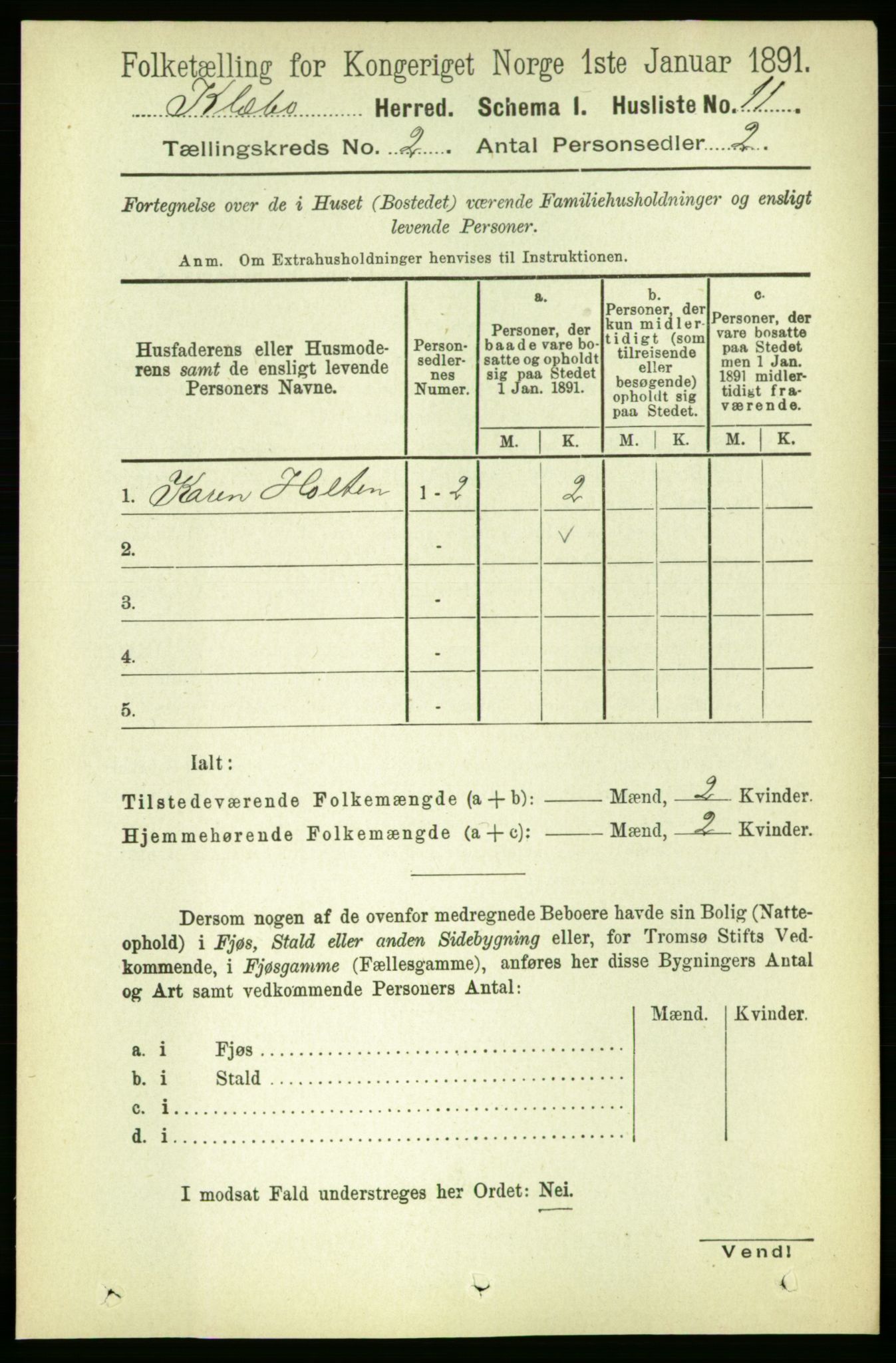 RA, 1891 census for 1662 Klæbu, 1891, p. 199