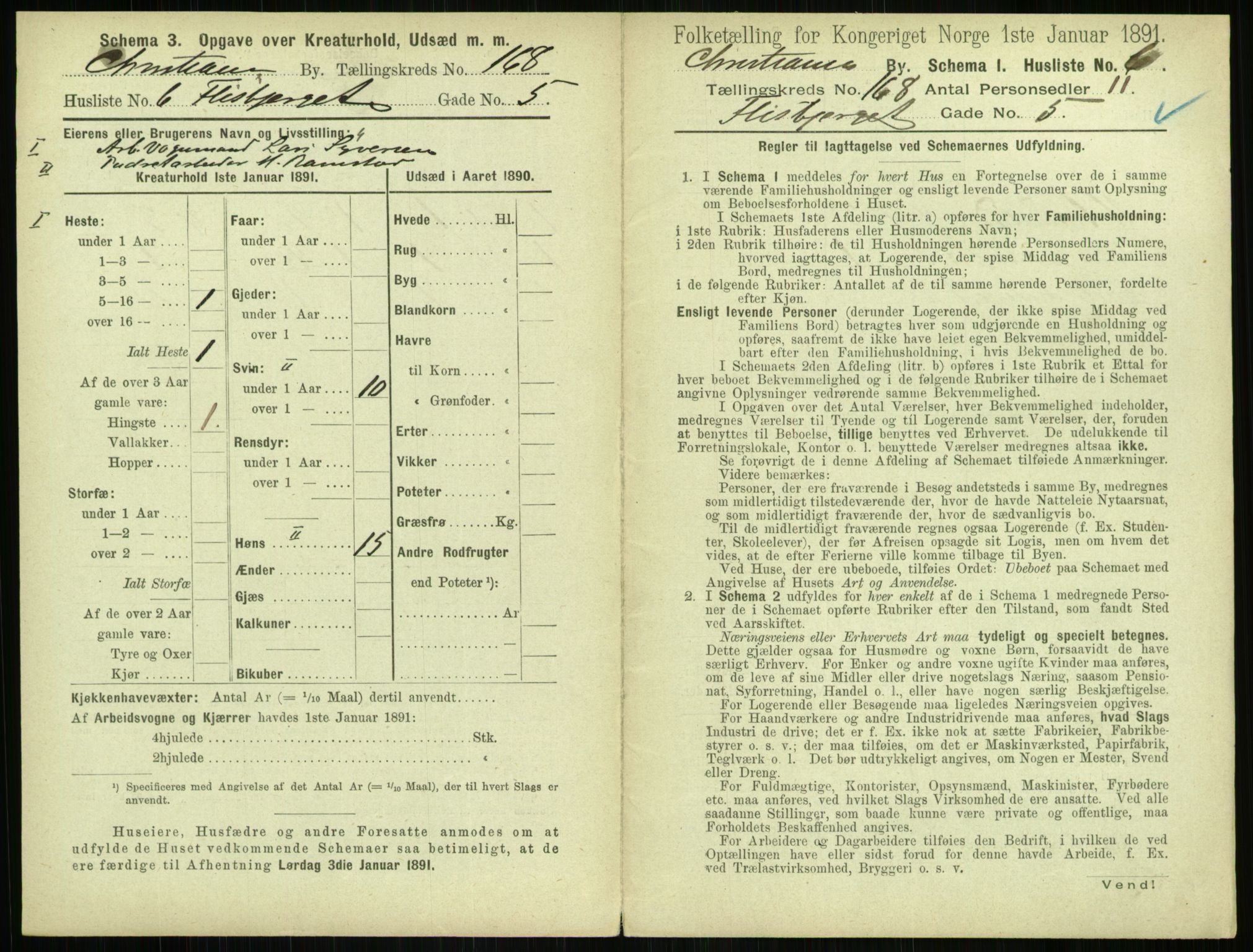 RA, 1891 census for 0301 Kristiania, 1891, p. 98058