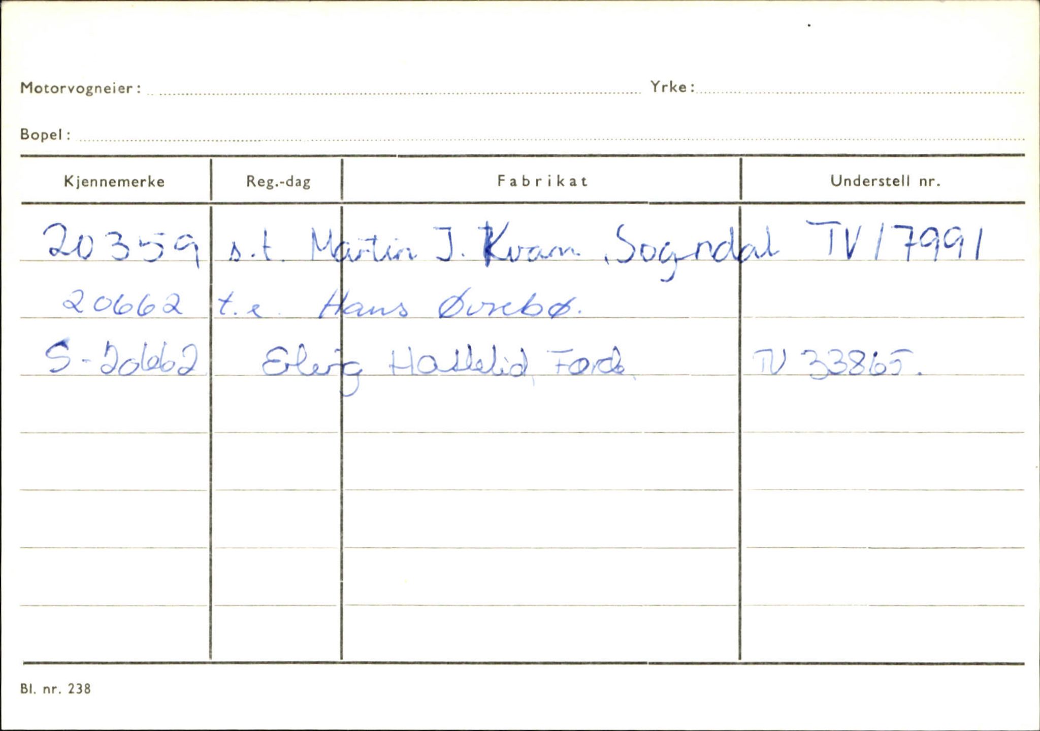 Statens vegvesen, Sogn og Fjordane vegkontor, SAB/A-5301/4/F/L0131: Eigarregister Høyanger P-Å. Stryn S-Å, 1945-1975, p. 426