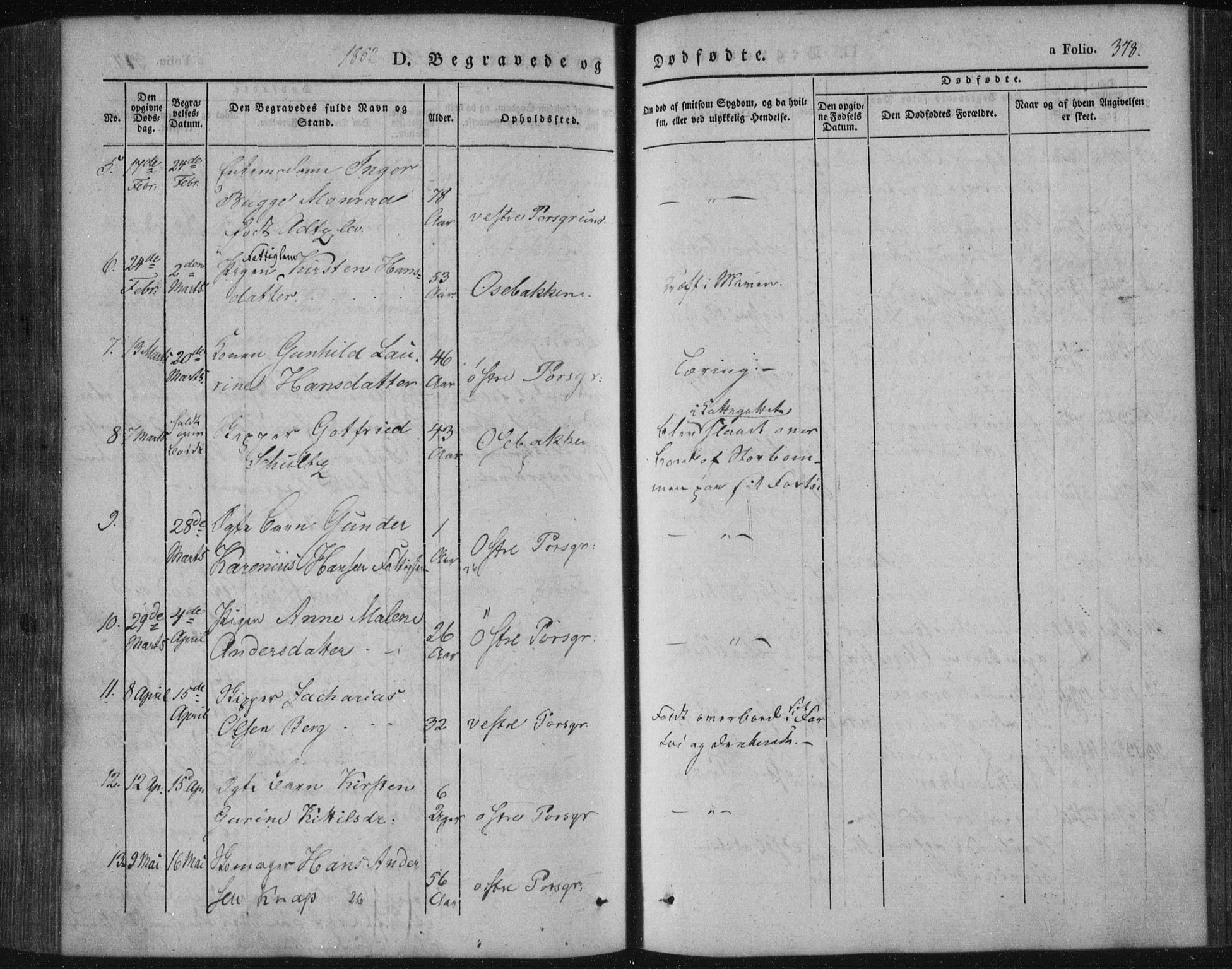 Porsgrunn kirkebøker , SAKO/A-104/F/Fa/L0006: Parish register (official) no. 6, 1841-1857, p. 378