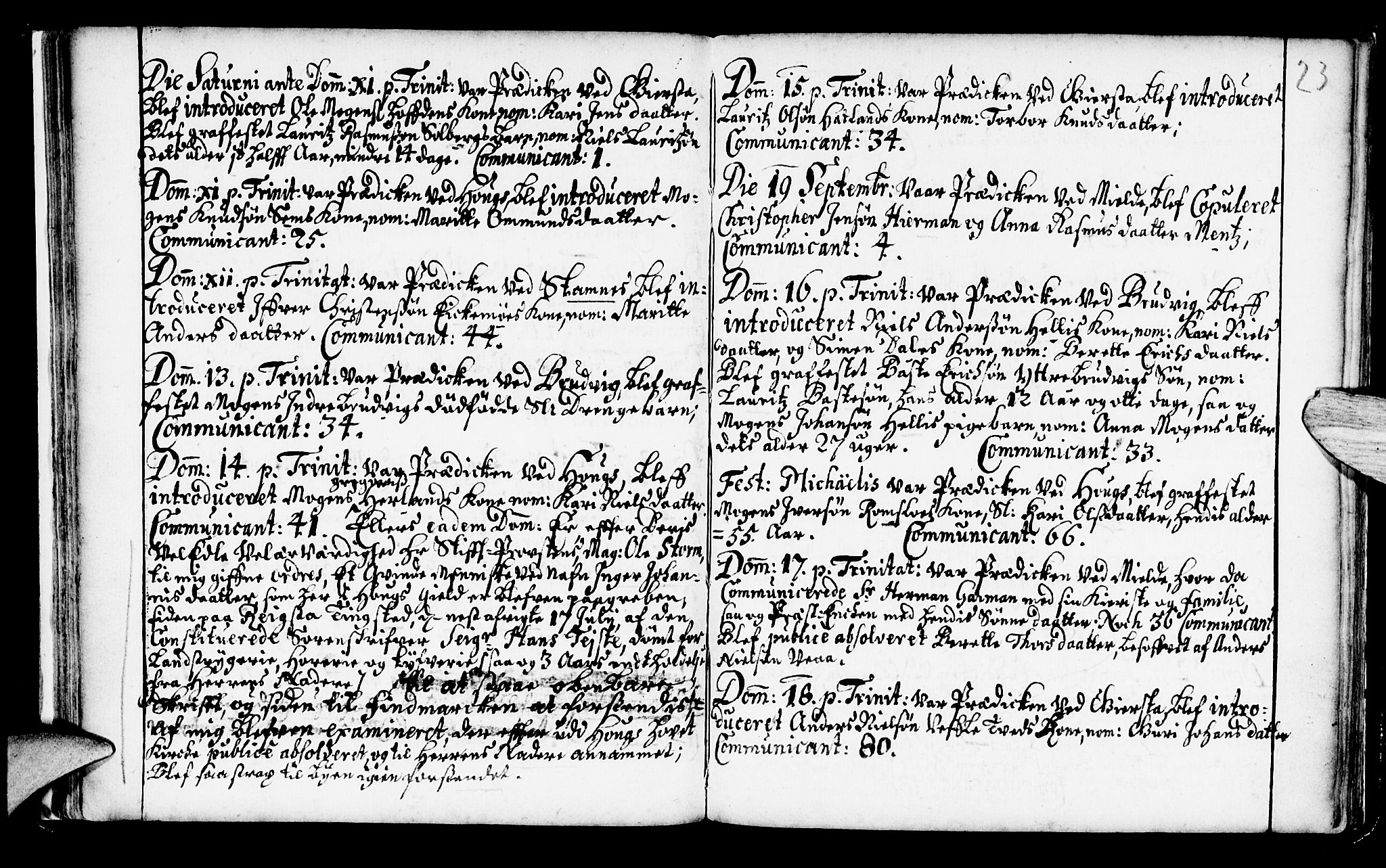 Haus sokneprestembete, AV/SAB-A-75601/H/Haa: Parish register (official) no. A 2, 1707-1709, p. 23