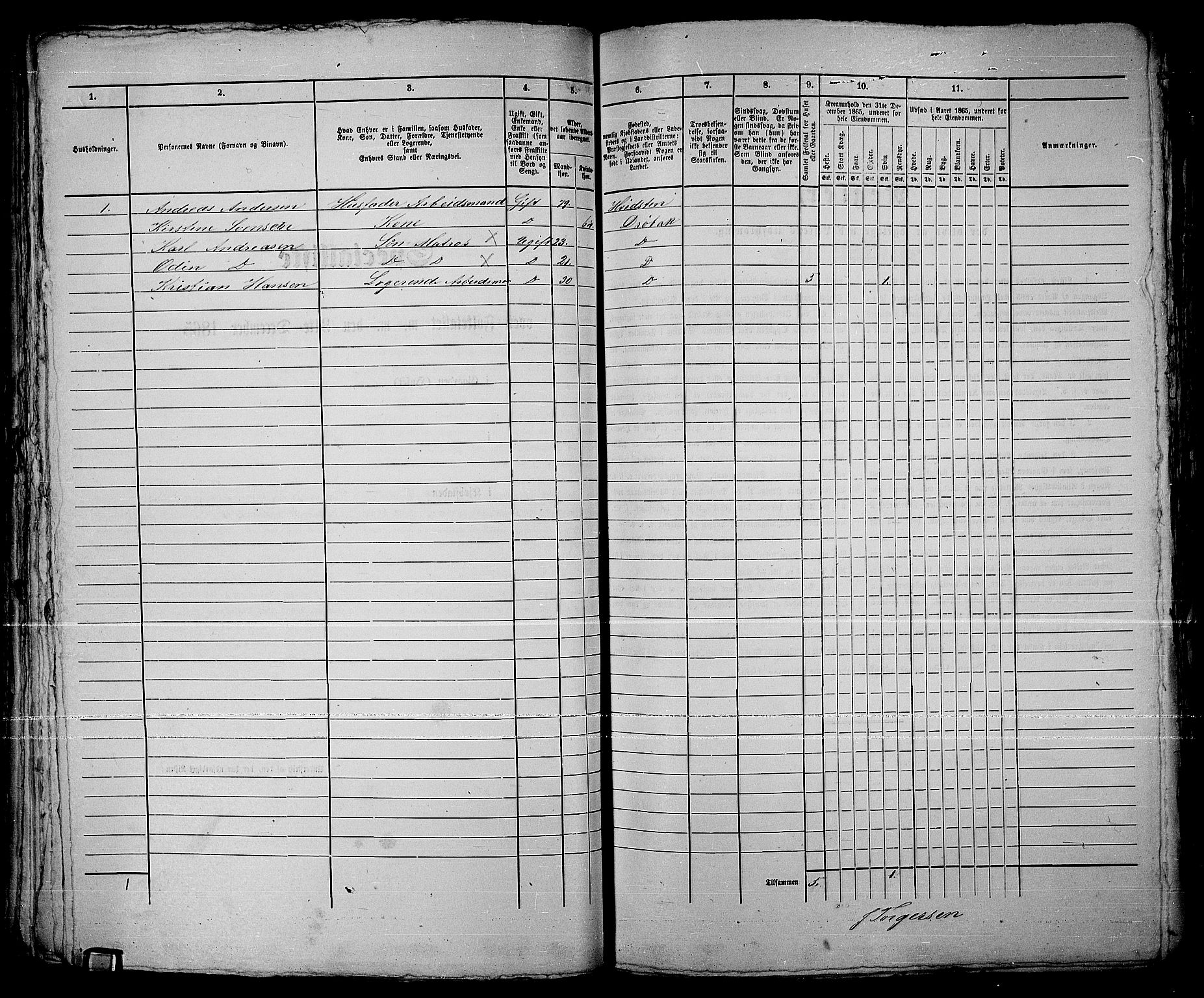 RA, 1865 census for Drøbak/Drøbak, 1865, p. 207