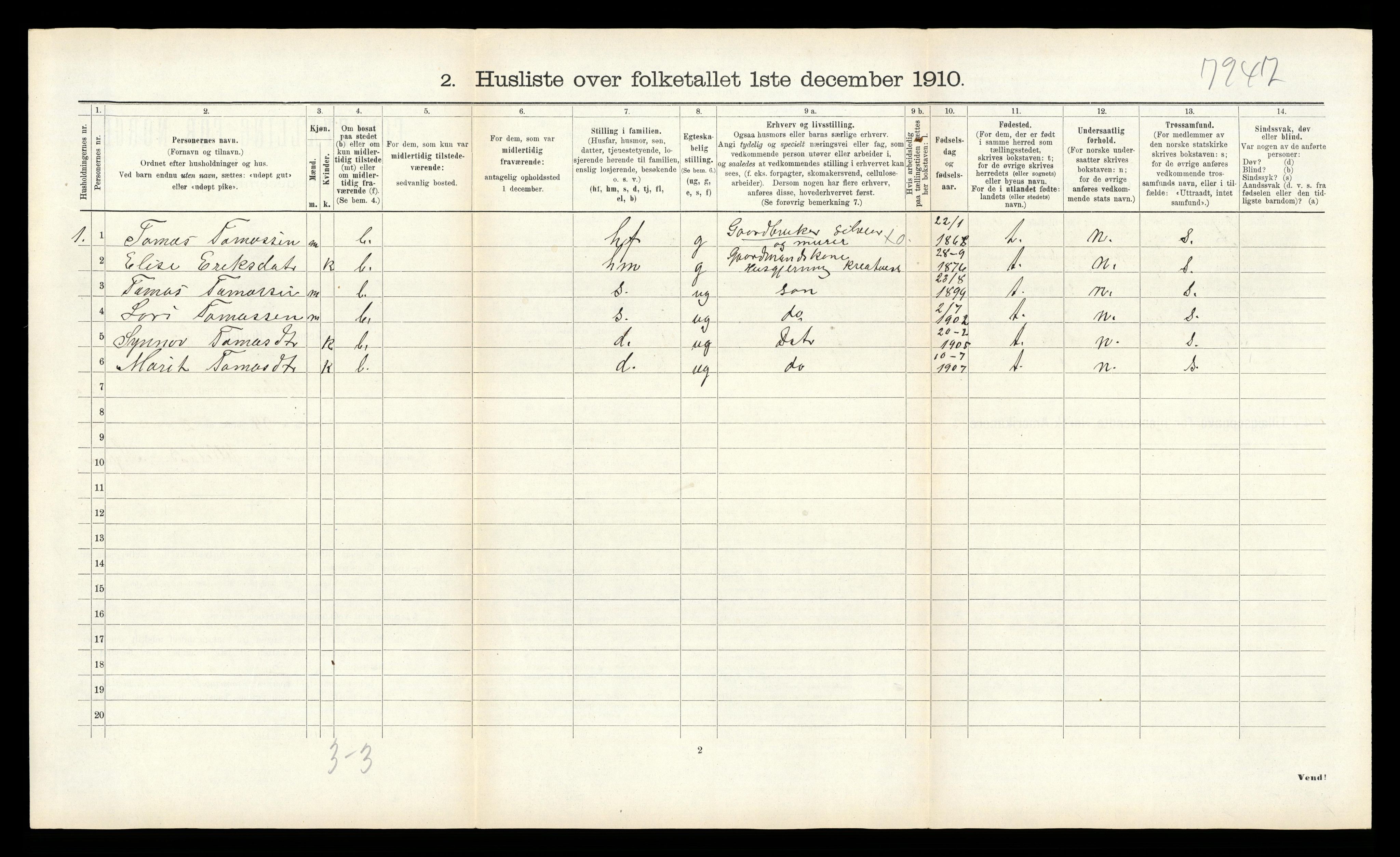 RA, 1910 census for Bolsøy, 1910, p. 1124