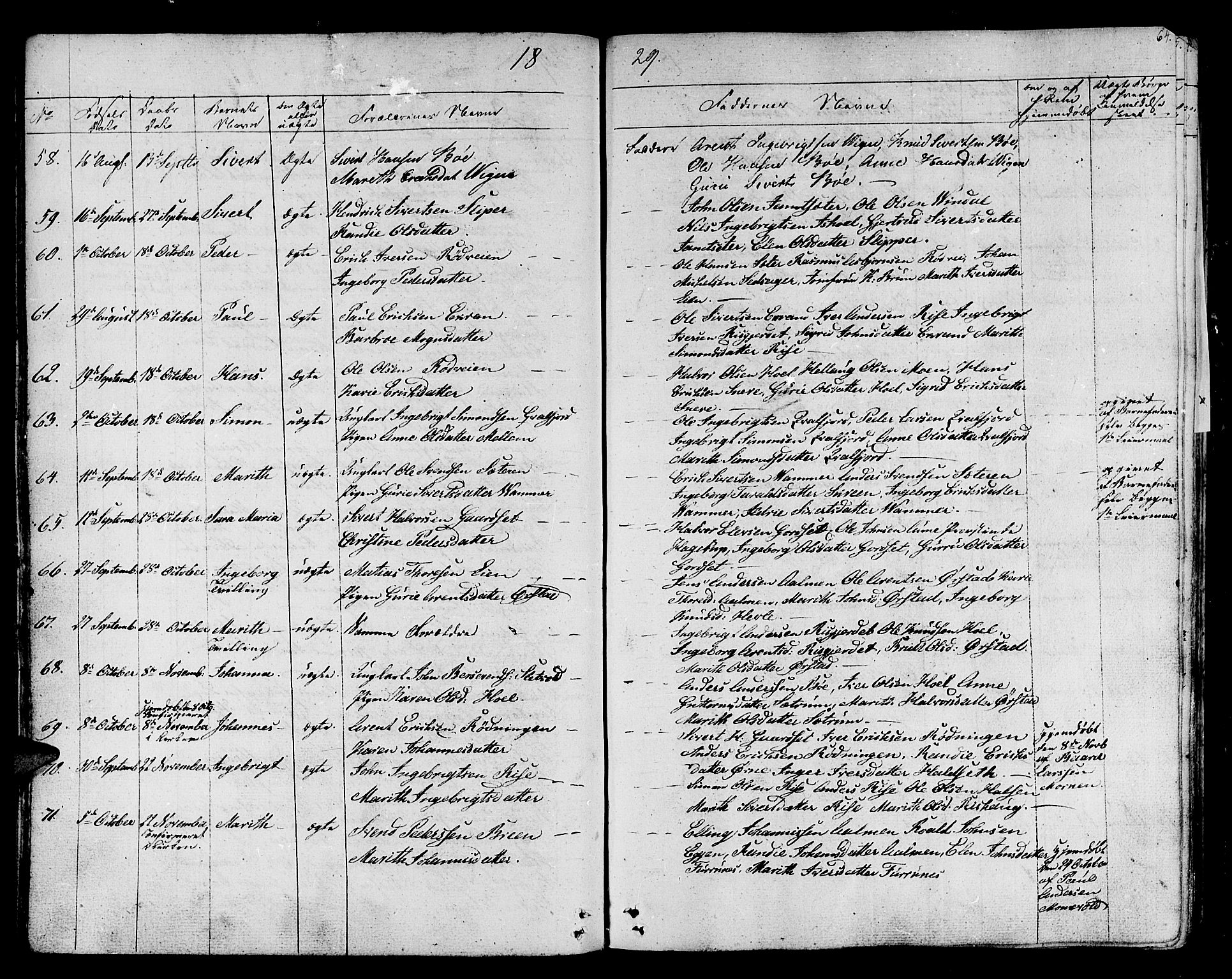 Ministerialprotokoller, klokkerbøker og fødselsregistre - Sør-Trøndelag, SAT/A-1456/678/L0897: Parish register (official) no. 678A06-07, 1821-1847, p. 64