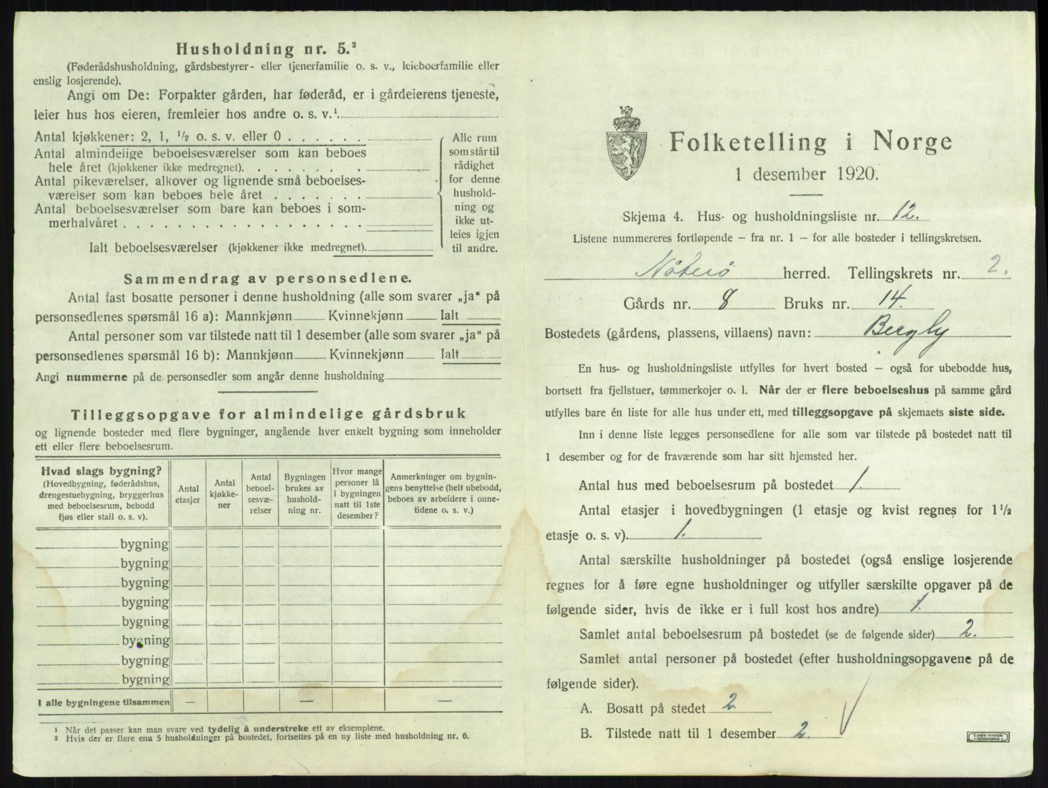 SAKO, 1920 census for Nøtterøy, 1920, p. 277