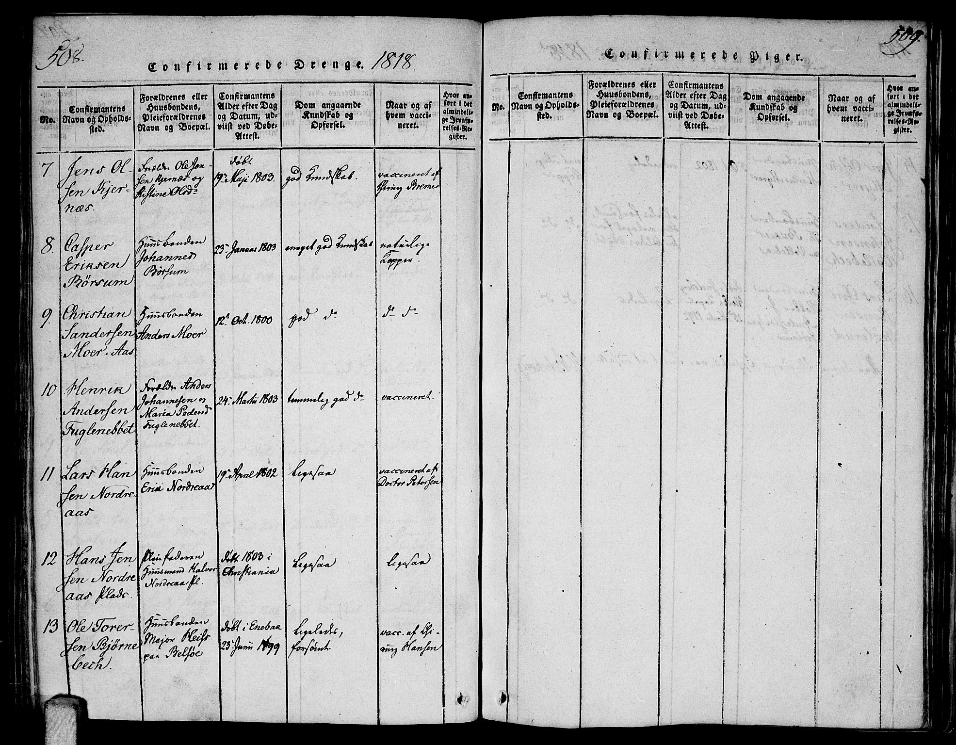 Ås prestekontor Kirkebøker, AV/SAO-A-10894/F/Fa/L0003: Parish register (official) no. I 3, 1814-1818, p. 508-509