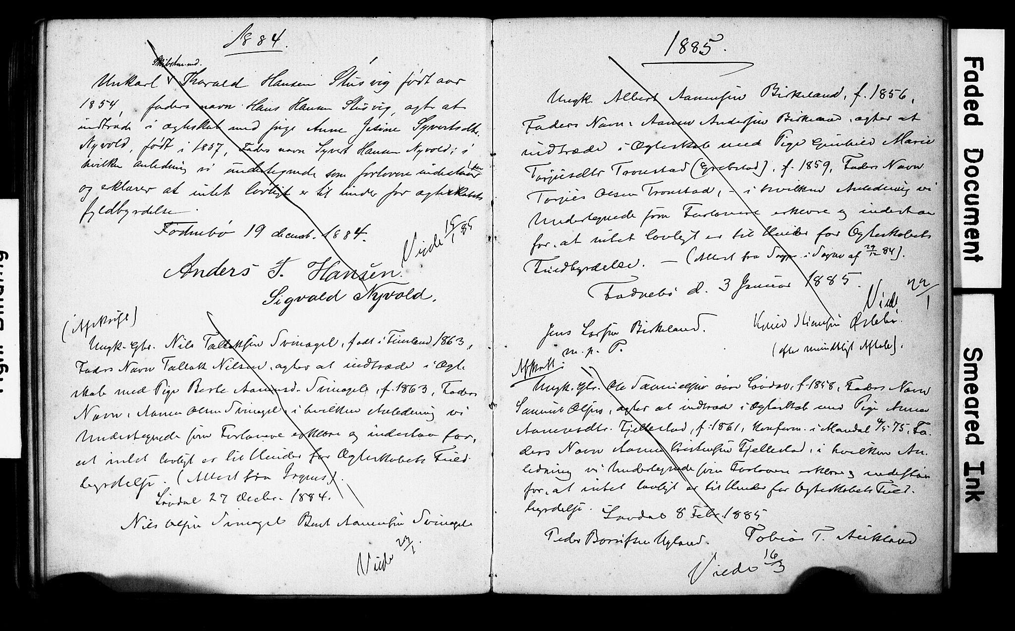 Holum sokneprestkontor, SAK/1111-0022/F/Fe/L0003: Banns register no. II 5 3, 1875-1891, p. 61
