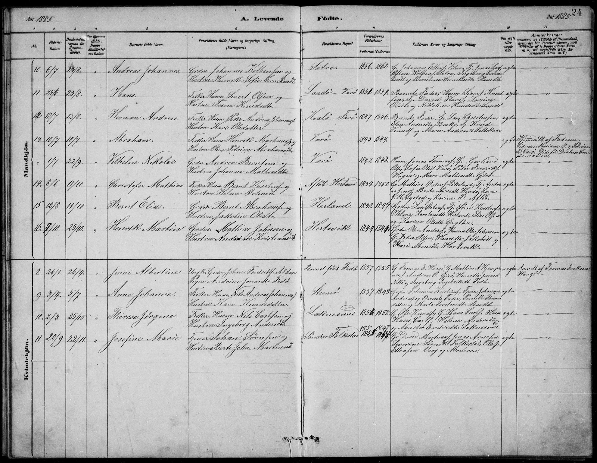 Askvoll sokneprestembete, AV/SAB-A-79501/H/Hab/Habb/L0001: Parish register (copy) no. B 1, 1879-1909, p. 24