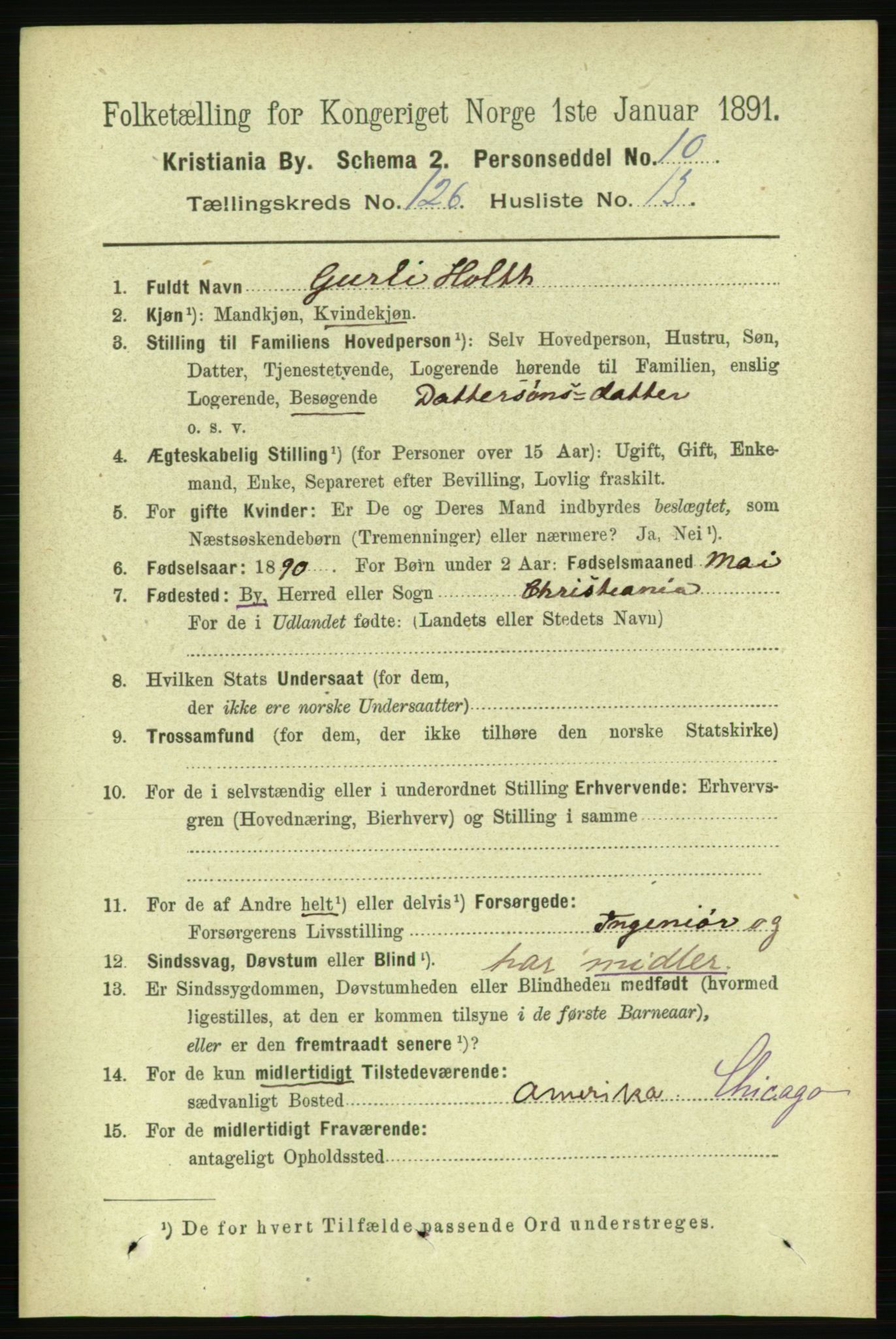 RA, 1891 census for 0301 Kristiania, 1891, p. 67588