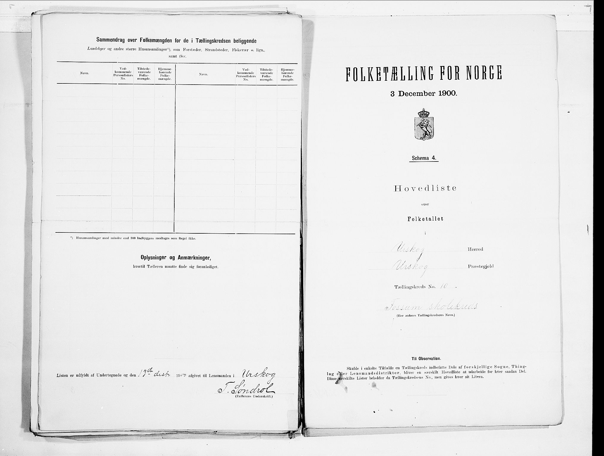 SAO, 1900 census for Aurskog, 1900, p. 26