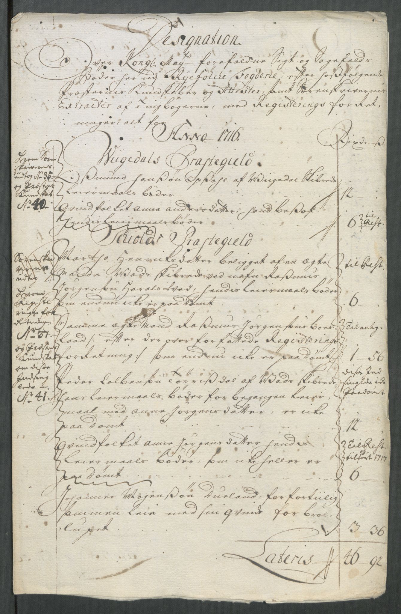 Rentekammeret inntil 1814, Reviderte regnskaper, Fogderegnskap, AV/RA-EA-4092/R47/L2869: Fogderegnskap Ryfylke, 1716, p. 242